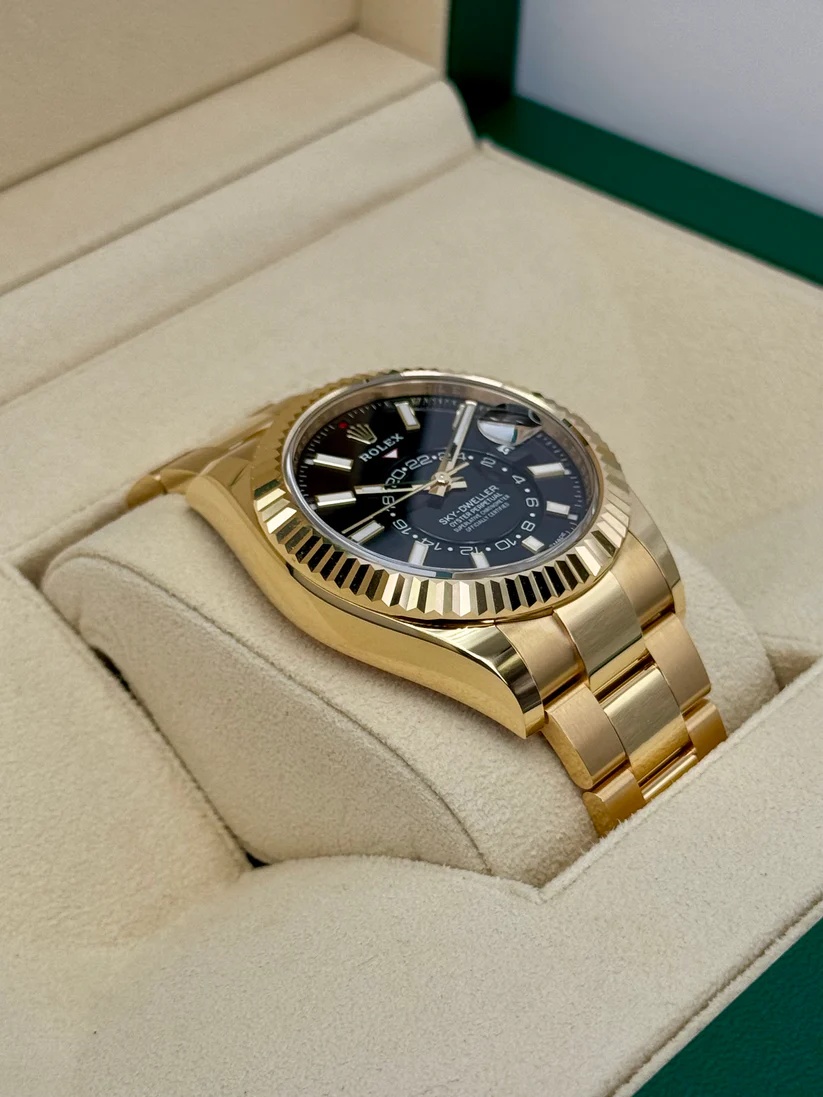 Rolex  Sky-Dweller 42mm 336938-0002 Yellow Gold Black Dial Oyster