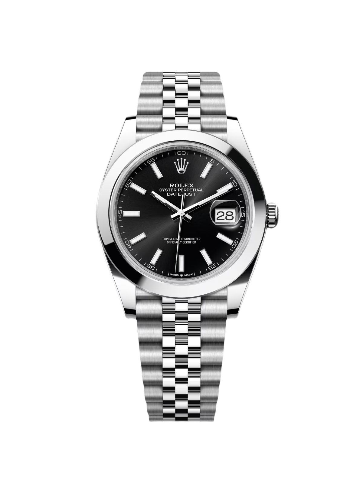 Rolex Datejust 41mm 126300 Black Index Oyster 41mm Stainless Steel Watch