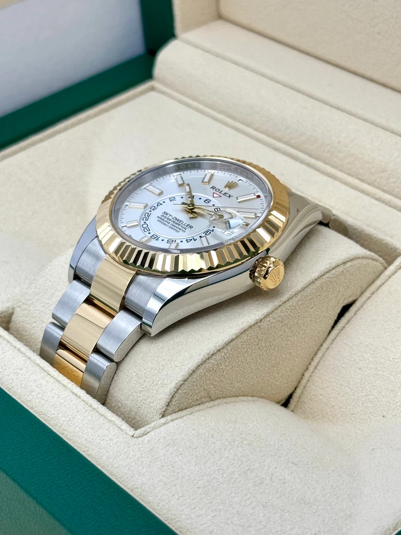 Rolex  Sky-Dweller 42mm 336933-0005 Two-Tone Yellow Gold White Dial Oyster