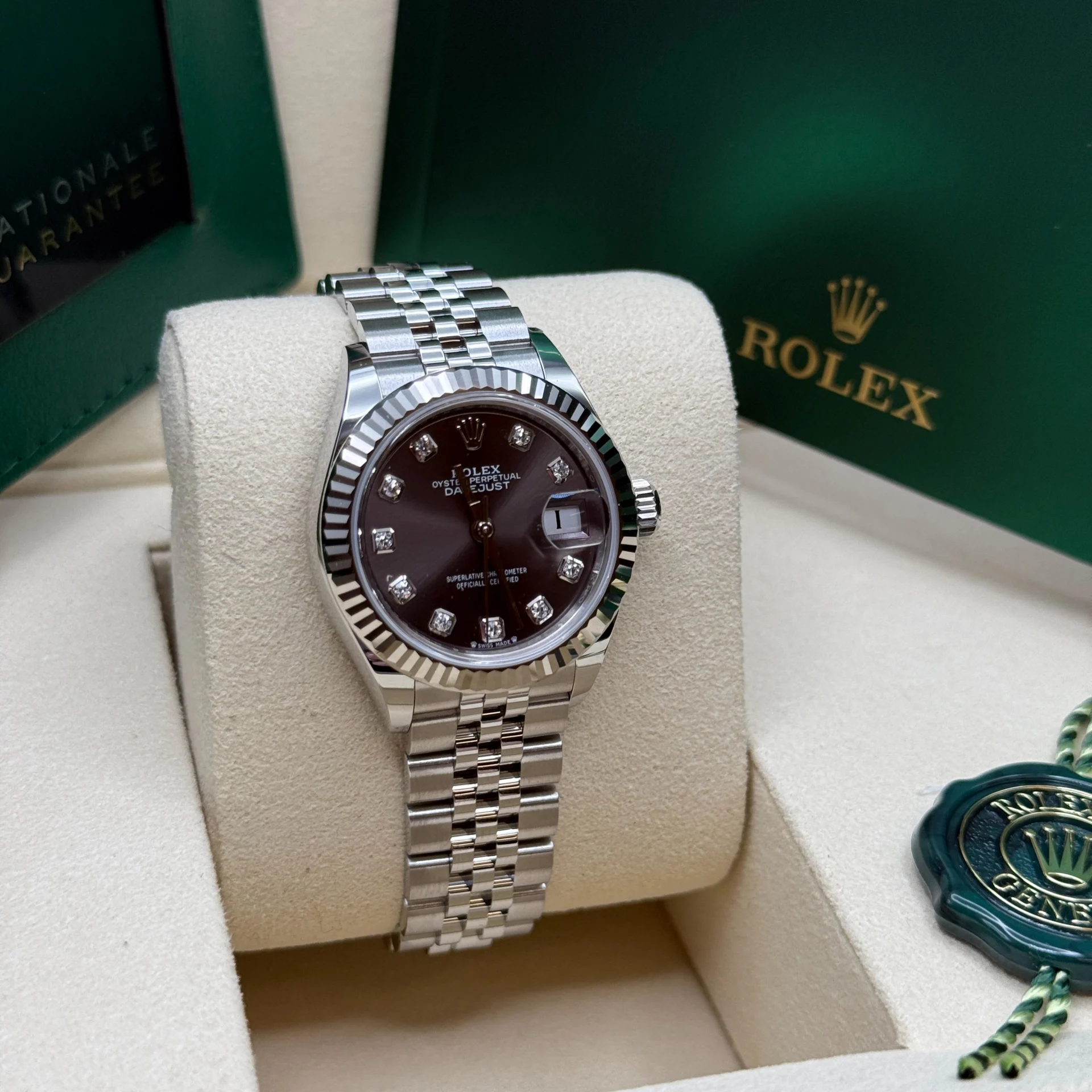 Rolex Lady-Datejust 28mm 279174 Dark Grey Diamond Dial Oyster Bracelet