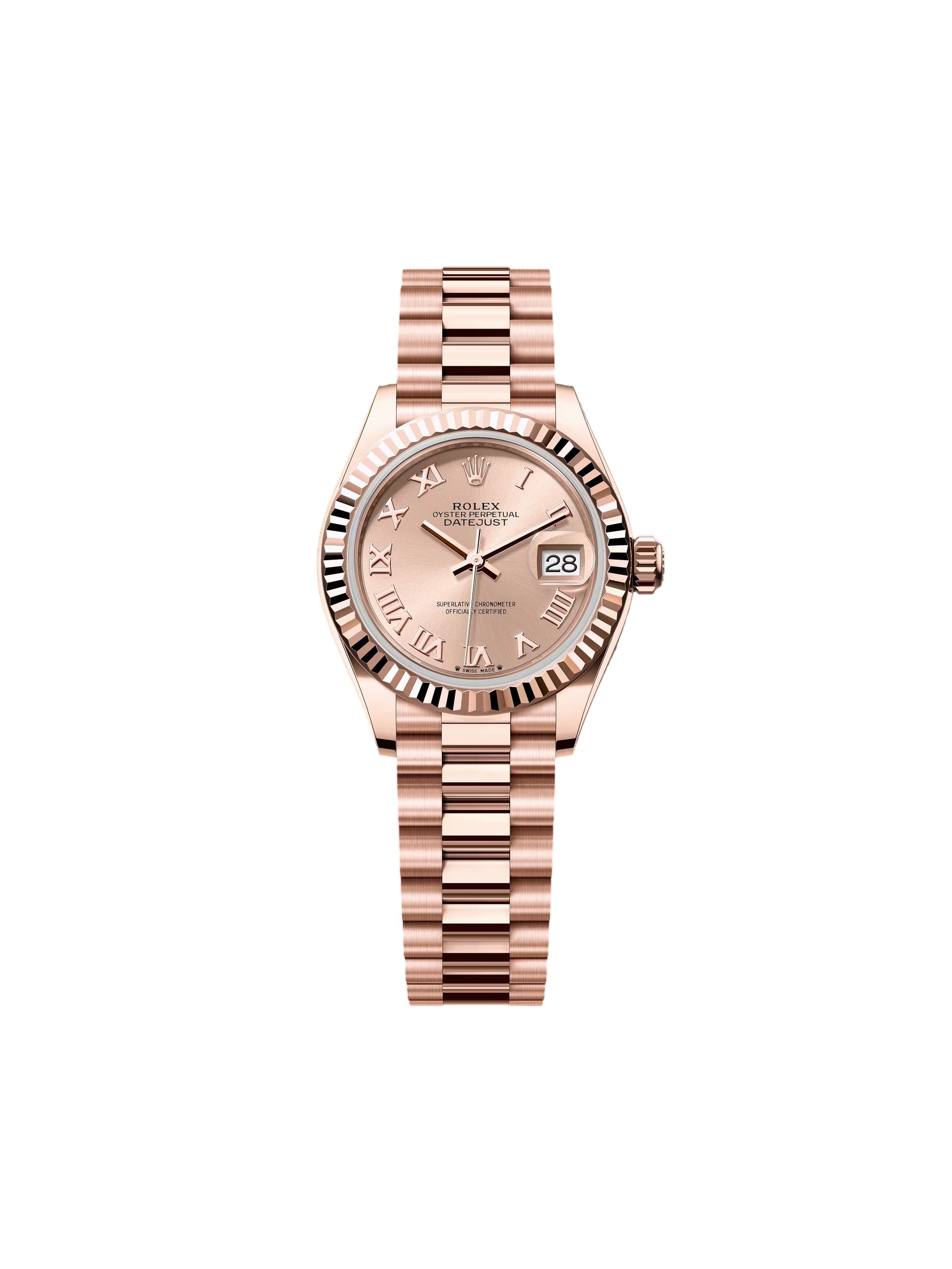 Rolex Lady-Datejust 28mm 279175 Rosé Roman Dial Jubilee Everose Gold