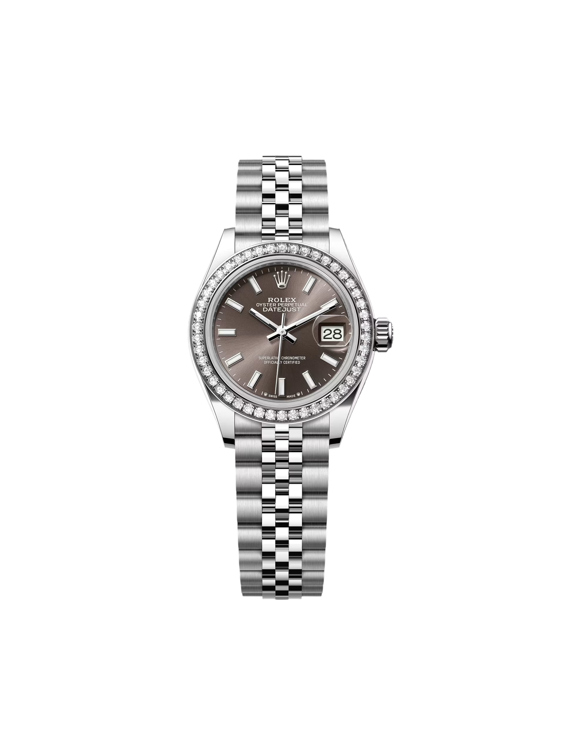 Rolex Lady-Datejust 28mm 279384RBR Dark Grey Dial Oyster Bracelet