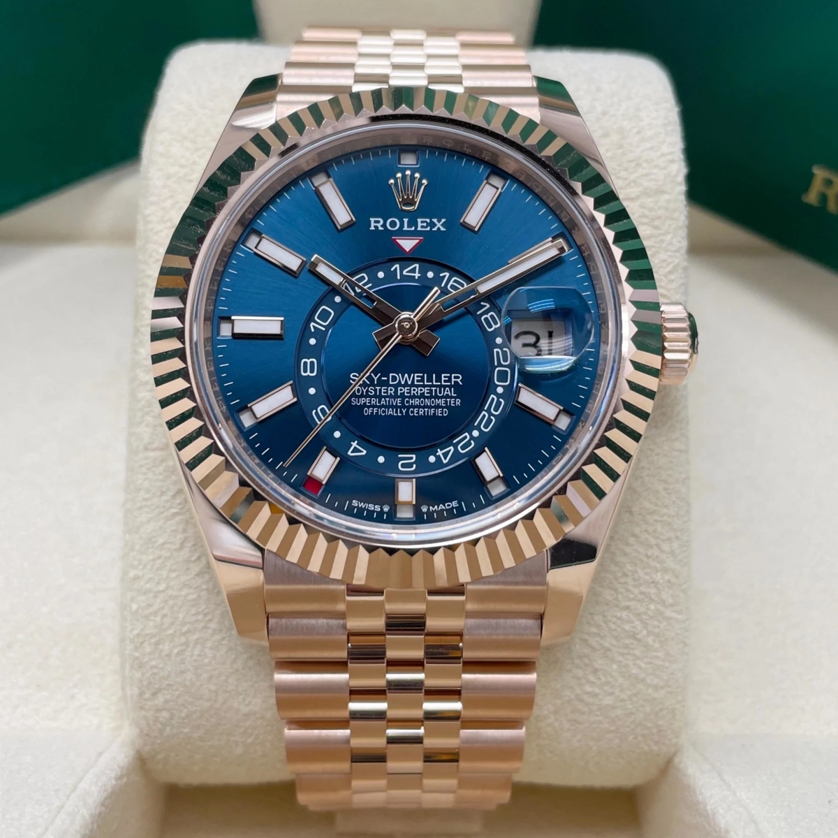 Rolex  Sky-Dweller 42mm 336935-0005 Rose Gold Blue Dial Oyster