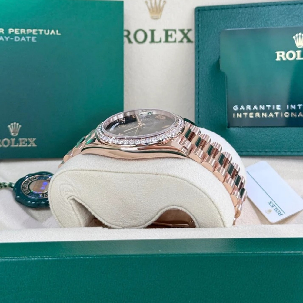 Rolex  Day-Date 40mm Slate Ombré Dial and Diamond Bezel 228345rbr-0025