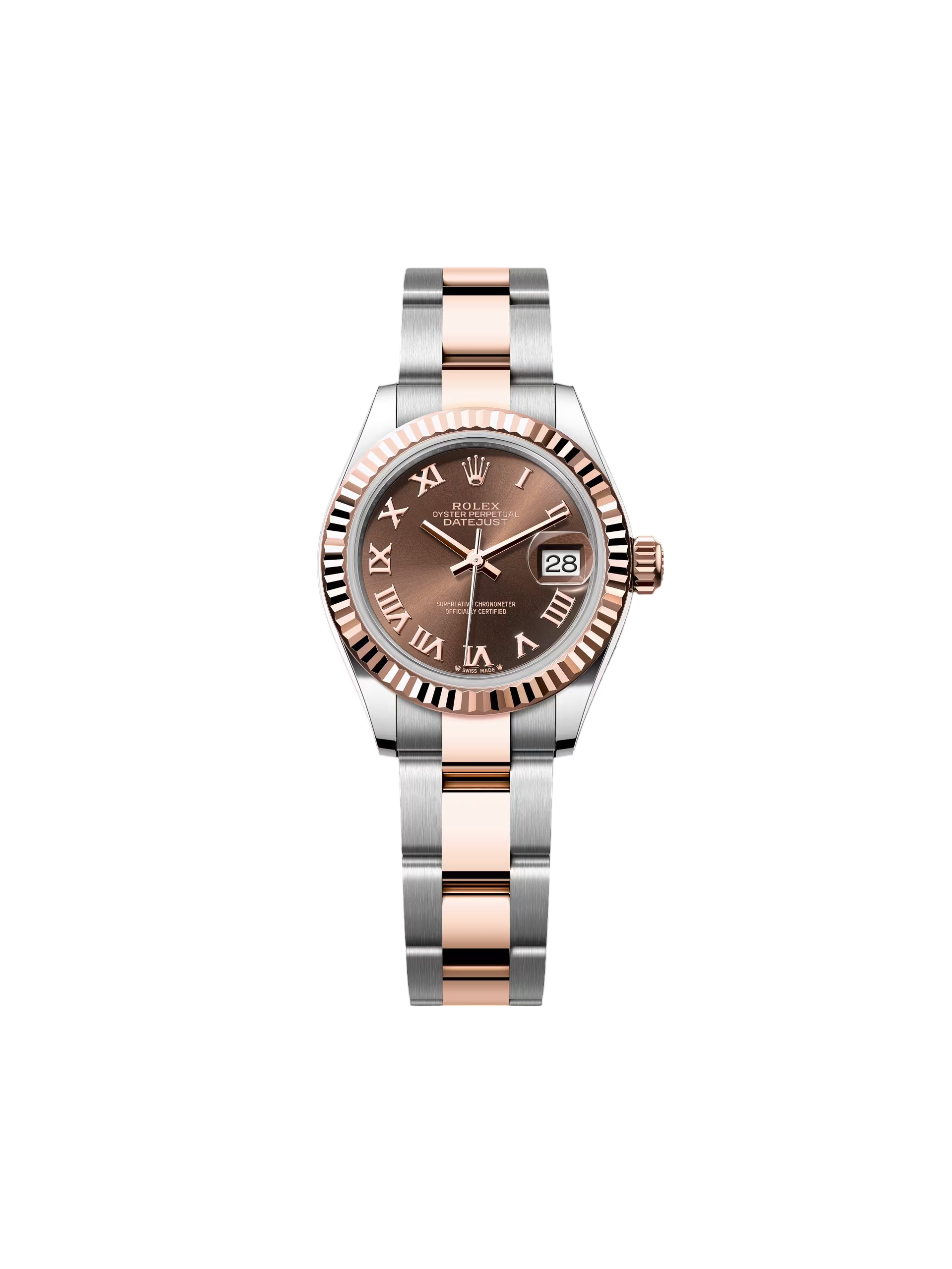 Rolex Lady-Datejust 28mm 279171 Chocolate Roman Oyster Stainless Steel and Rose Gold