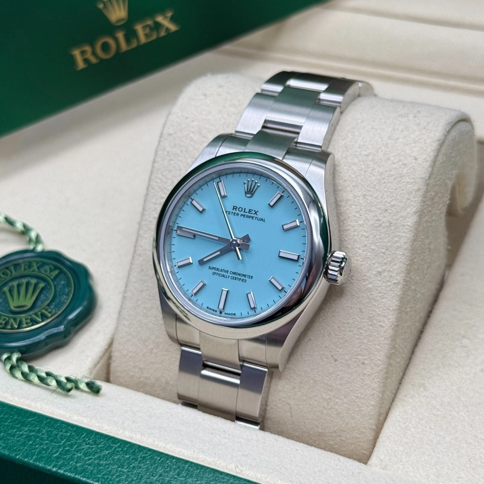 Rolex Oyster Perpetual 31mm 277200-0007 Turquoise Dial Oyster Bracelet Watch