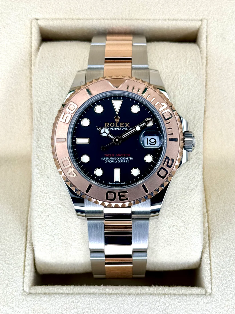 Rolex Yacht-Master 37mm Steel and Everose Gold Watch - Black Dial - Oyster Bracelet 268621
