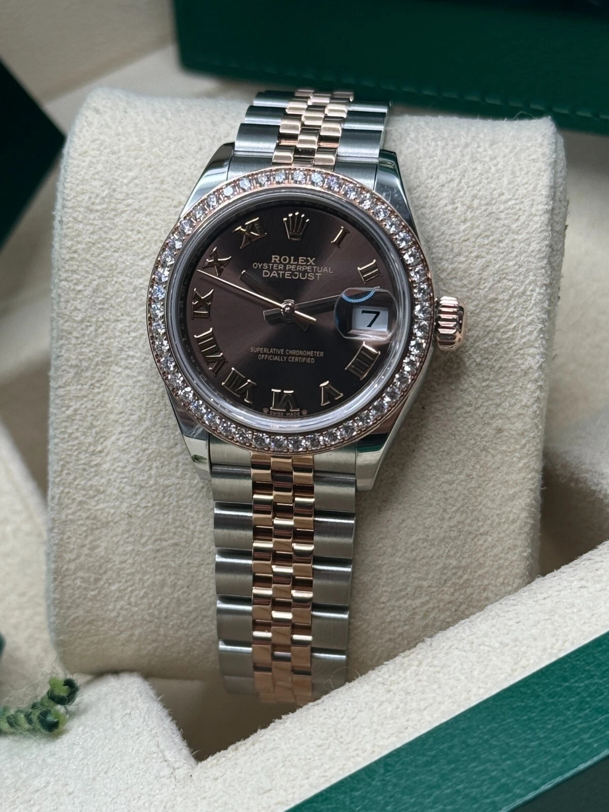 Rolex Lady-Datejust 28mm 279381RBR Chocolate Roman Dial Oyster Bracelet