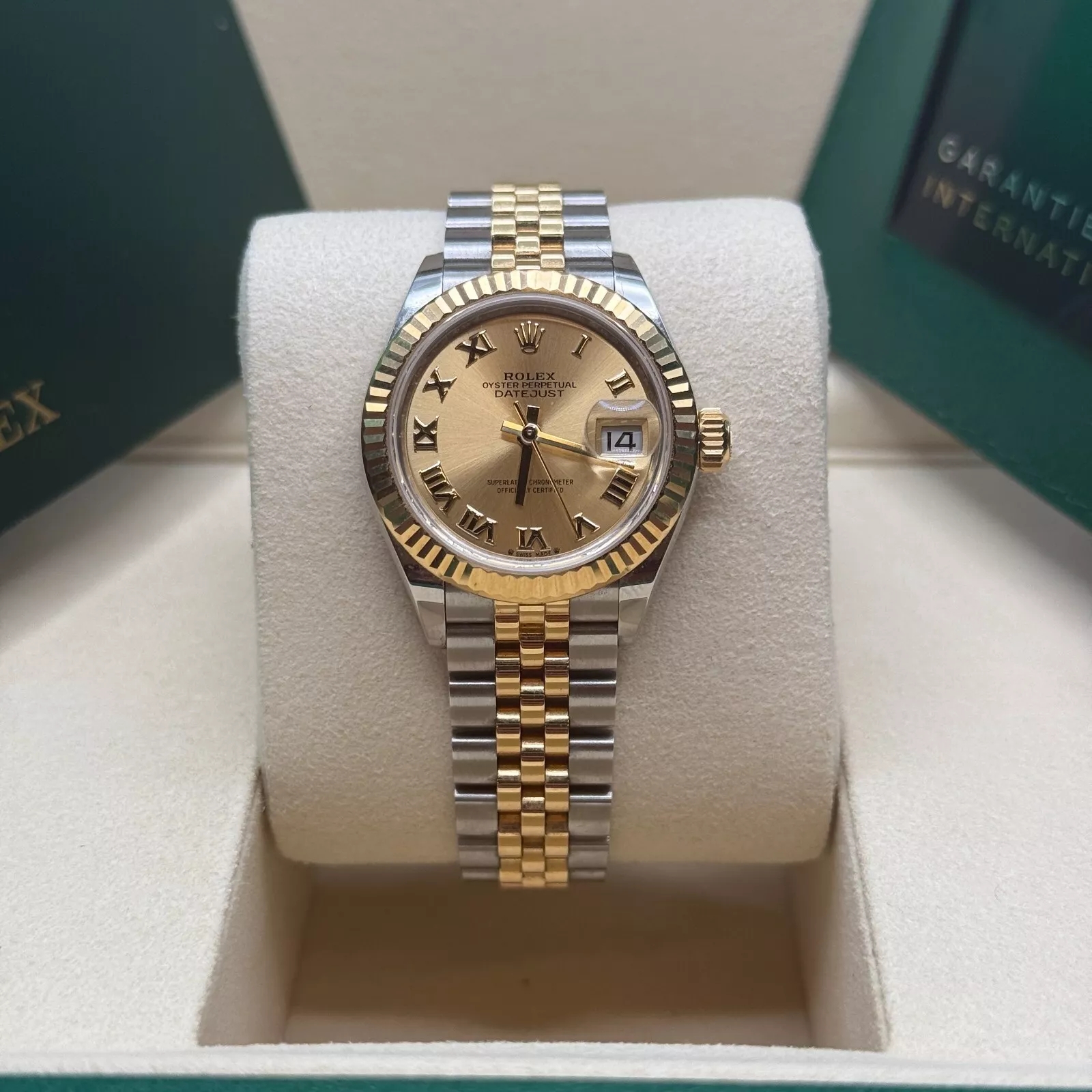 Rolex Lady-Datejust 28mm 279173 Champagne Roman Dial Oyster Bracelet