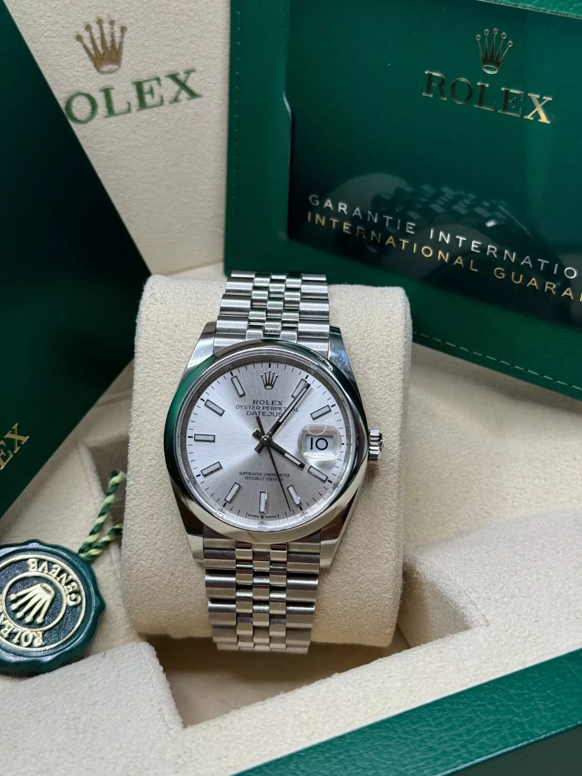 Rolex  Datejust 36mm 126200 Oyster Perpetual Silver Dial Jubilee Stainless Steel