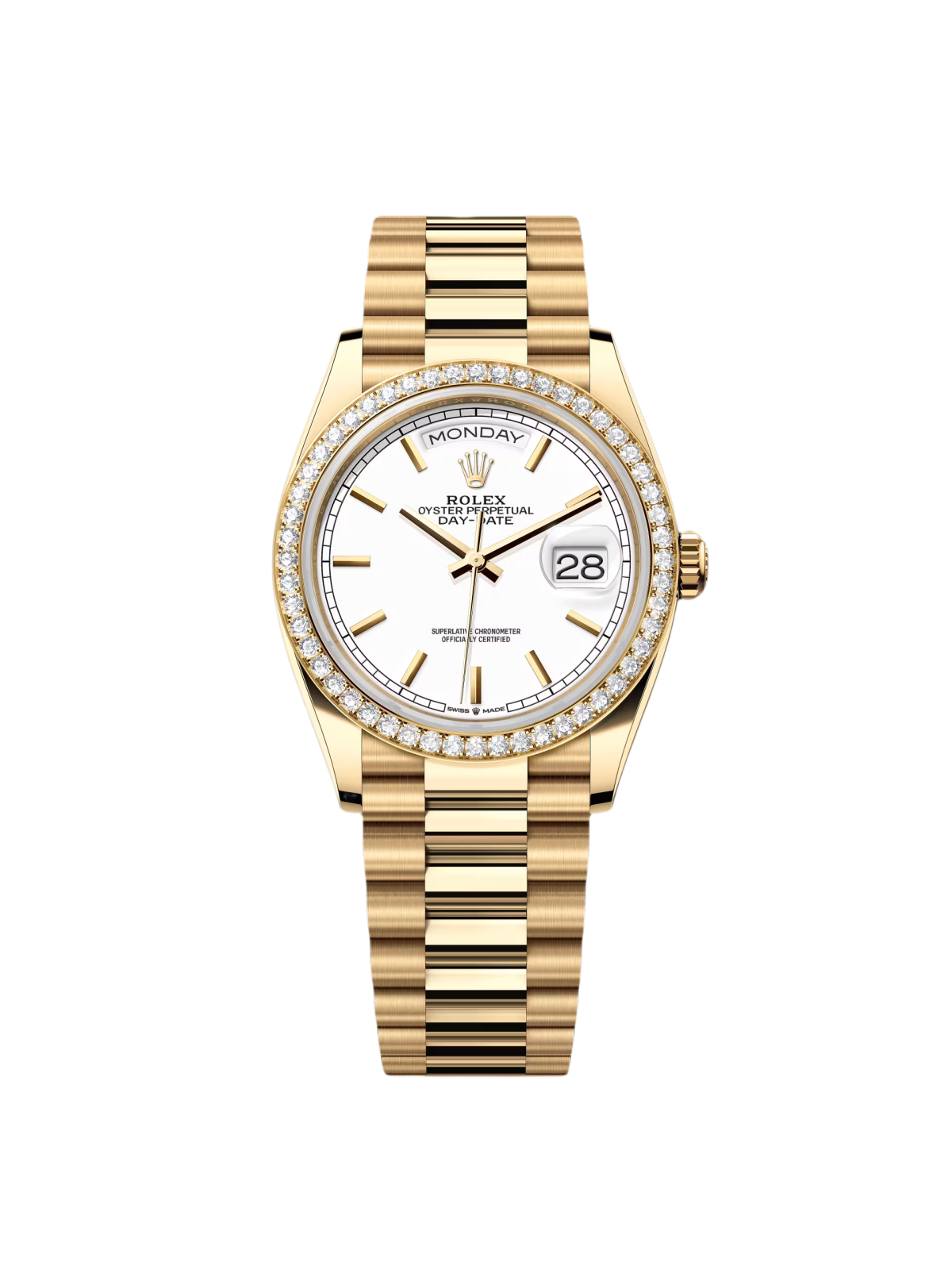 Rolex Day-Date 128348RBR-0047 White Dial 36mm