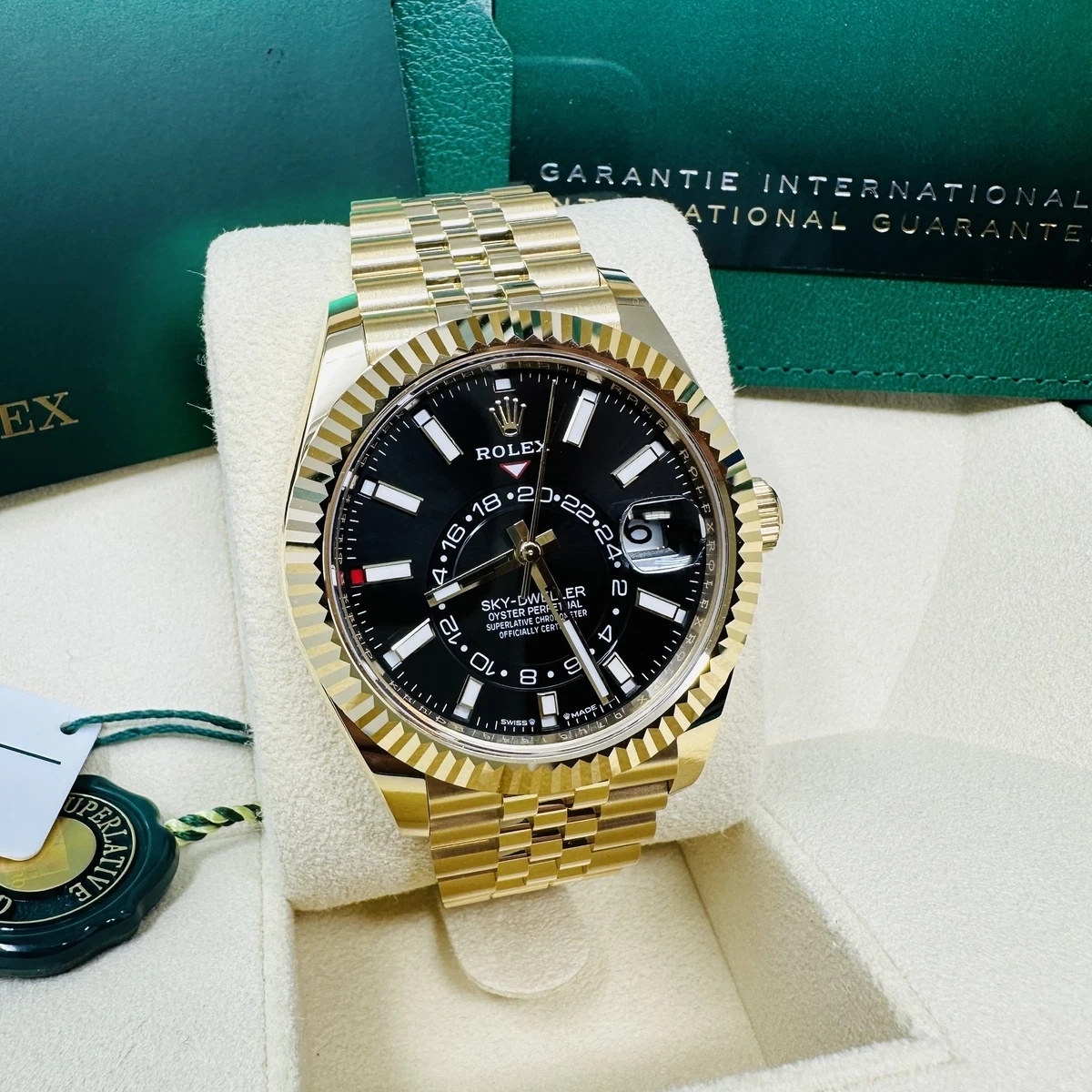 Rolex  Sky-Dweller 42mm 336938-0005 Yellow Gold Black Dial Oyster