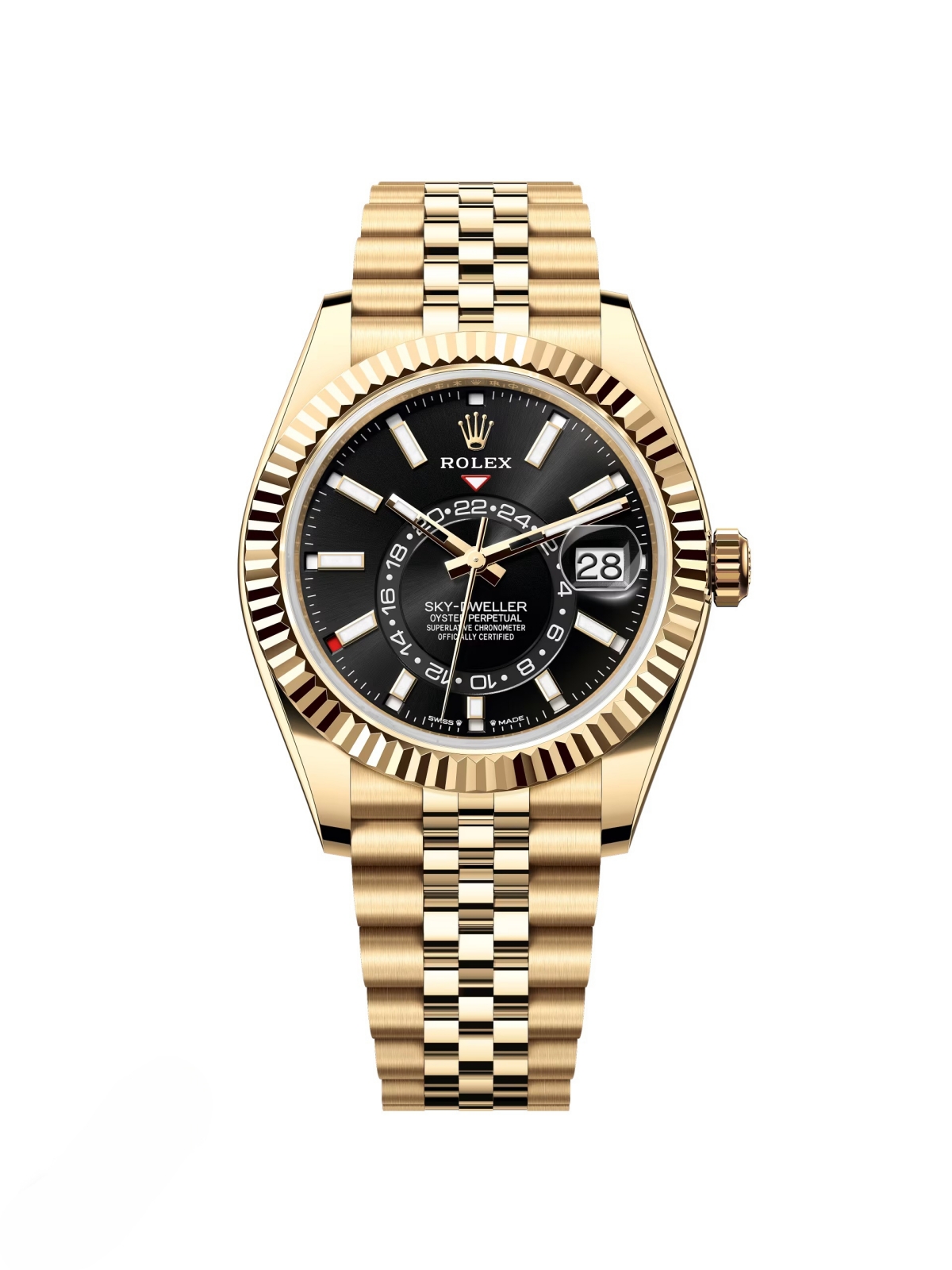 Rolex  Sky-Dweller 42mm 336938-0005 Yellow Gold Black Dial Oyster