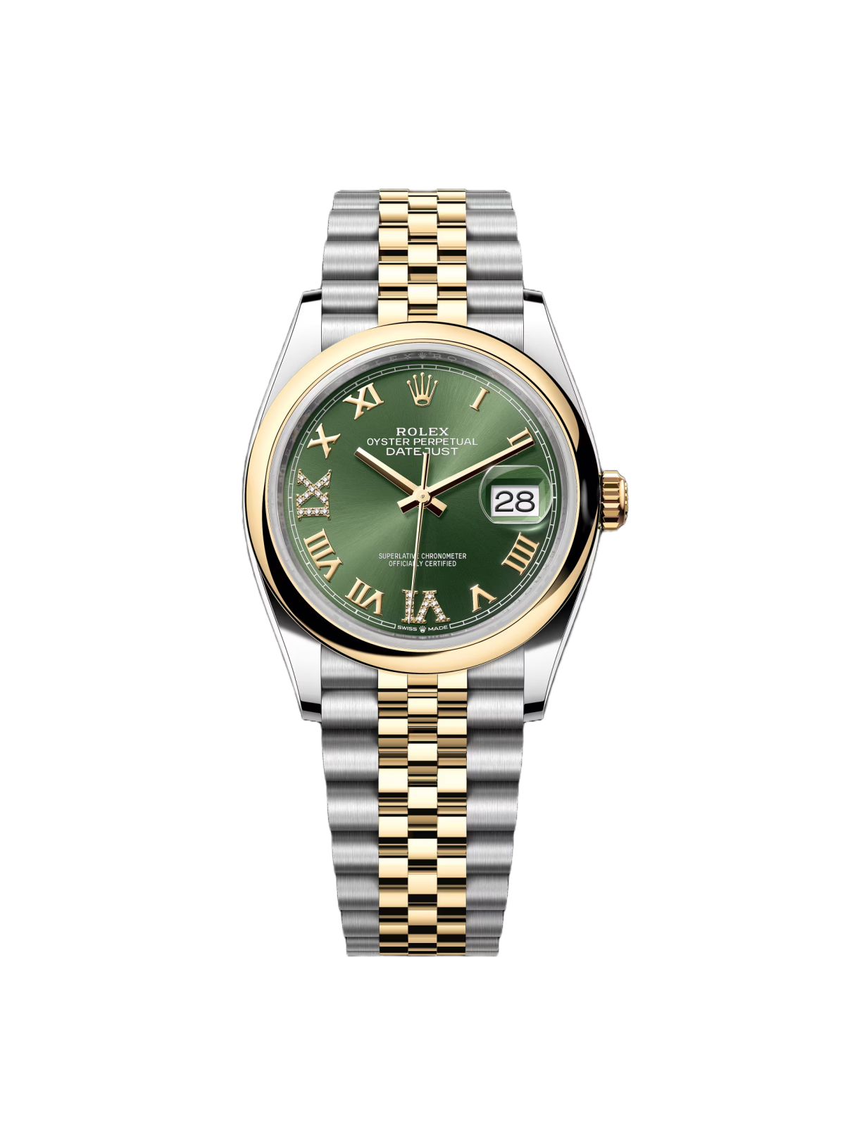 Rolex  Datejust 126203 Olive Green Dial 36mm Domed Bezel