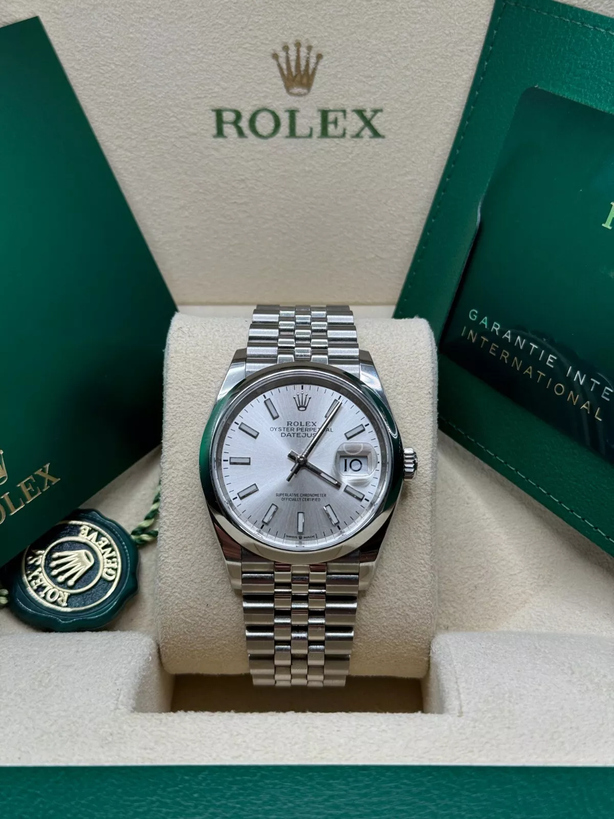 Rolex  Datejust 36mm 126200 Oyster Perpetual Silver Dial Jubilee Stainless Steel