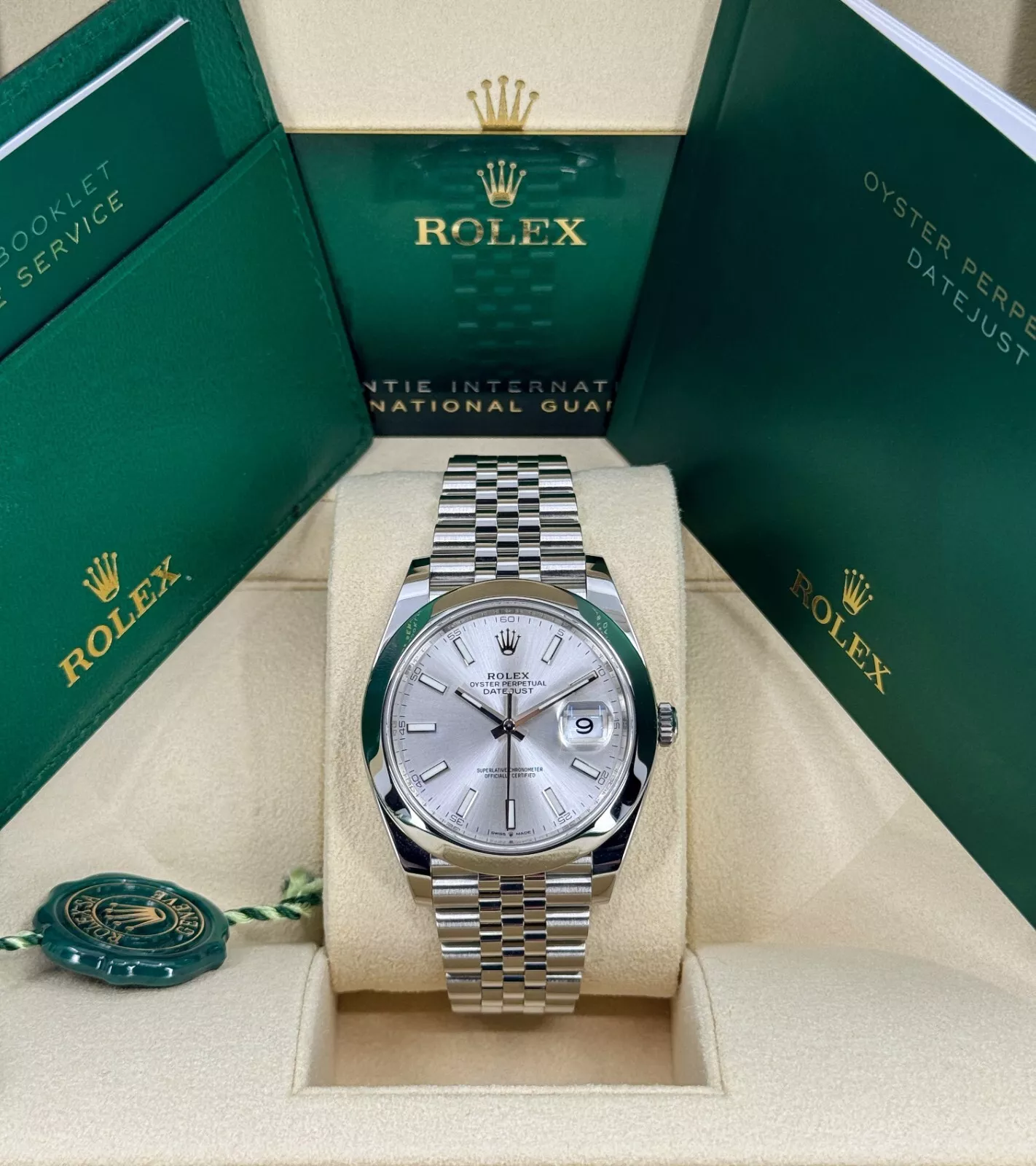 Rolex Datejust 41mm 126300 Silver Index Jubilee Stainless Steel Watch