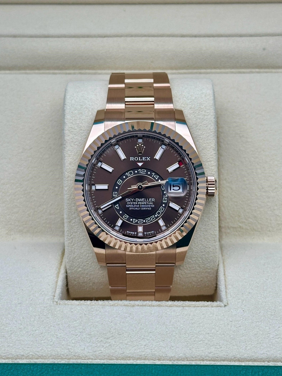 Rolex  Sky-Dweller 42mm 336935-0002 Rose Gold Chocolate Dial