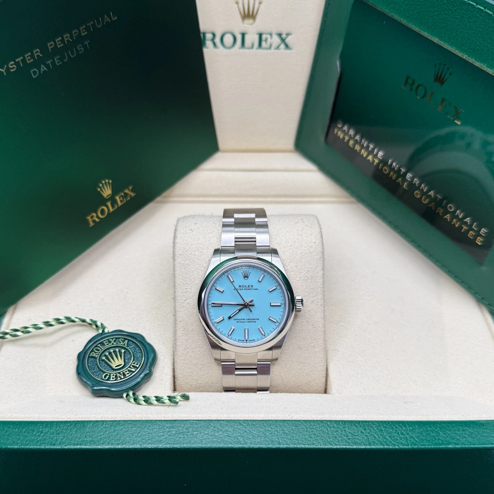 Rolex Oyster Perpetual 31mm 277200-0007 Turquoise Dial Oyster Bracelet Watch
