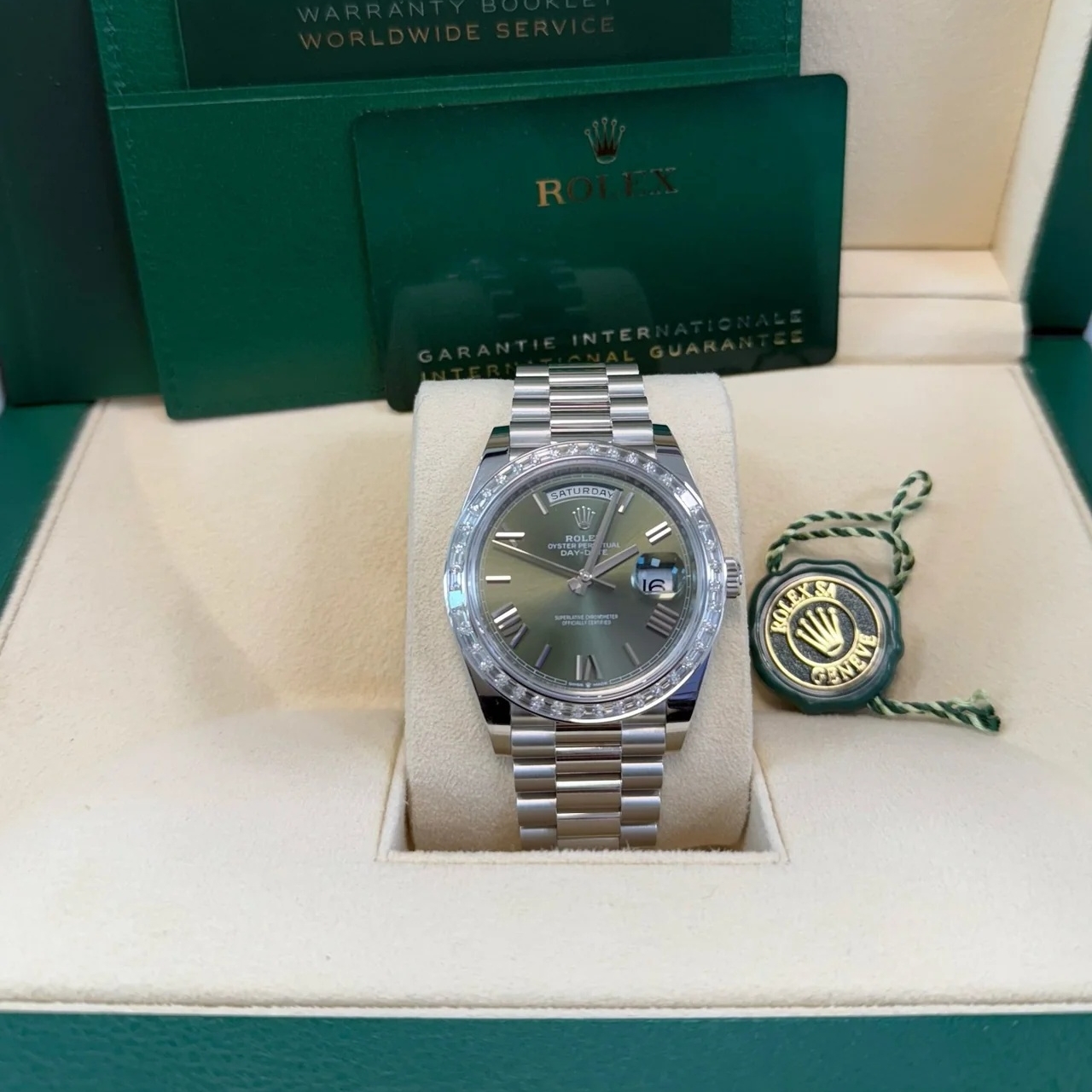 Rolex Day-Date 40mm 228396TBR-0020 Green Roman Dial