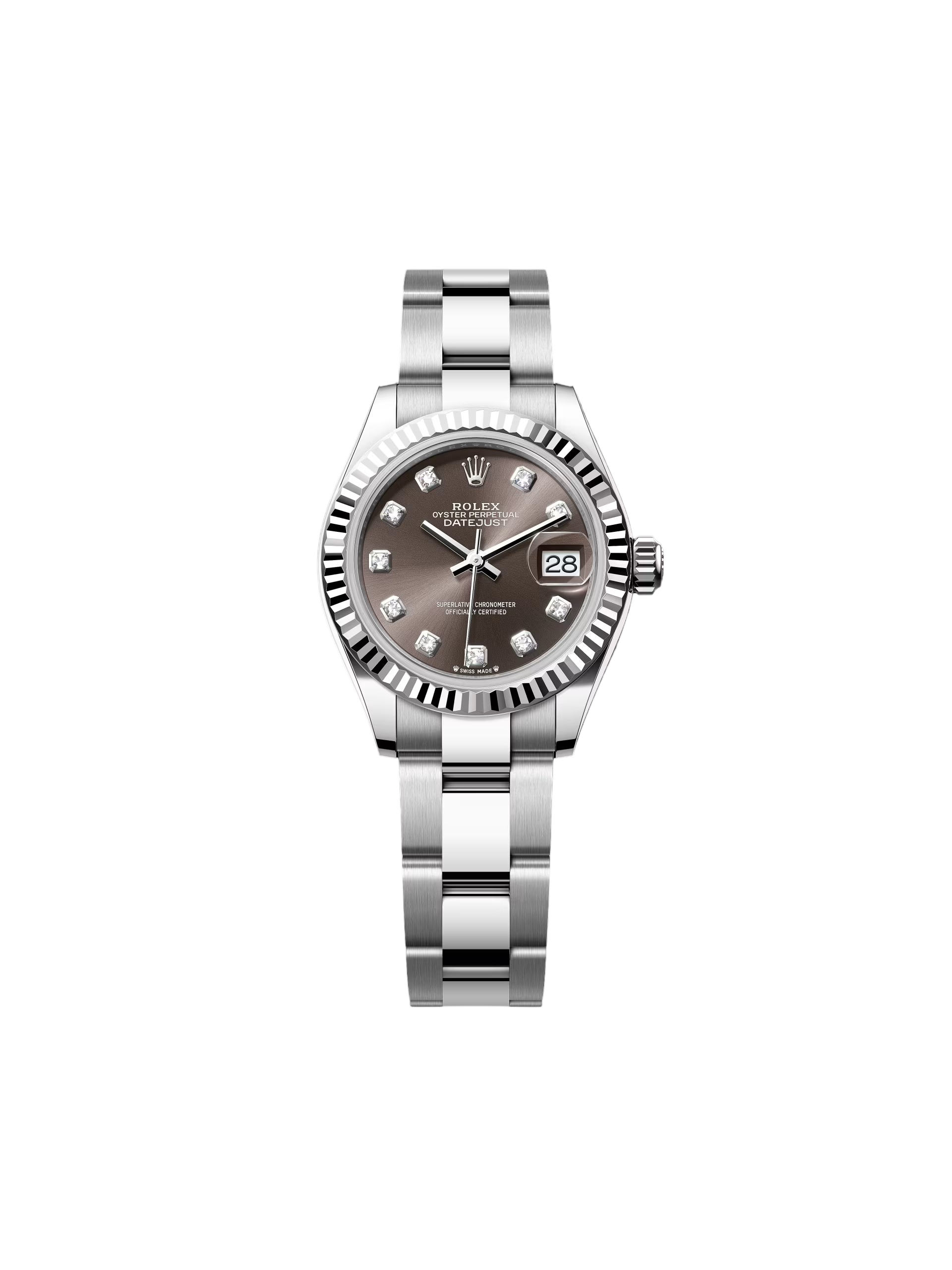 Rolex Lady-Datejust 28mm 279174 Dark Grey Diamond Dial Oyster Bracelet