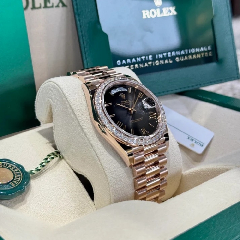 Rolex  Day-Date 40mm Slate Ombré Dial and Diamond Bezel 228345rbr-0025