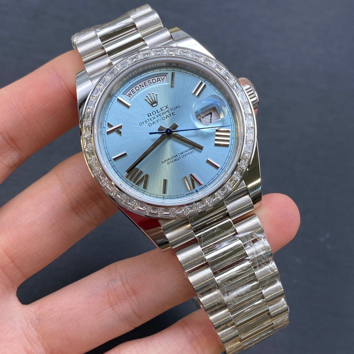 Rolex Day-Date 40mm 228396TBR-0030 Ice Blue Roman Dial