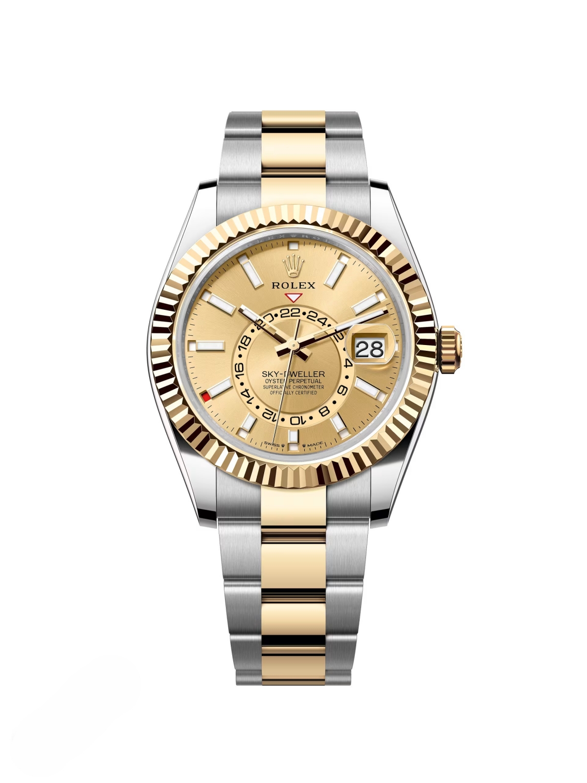 Rolex  Sky-Dweller 42mm 336933-0001 Two-Tone Yellow Gold Champagne Dial Oyster