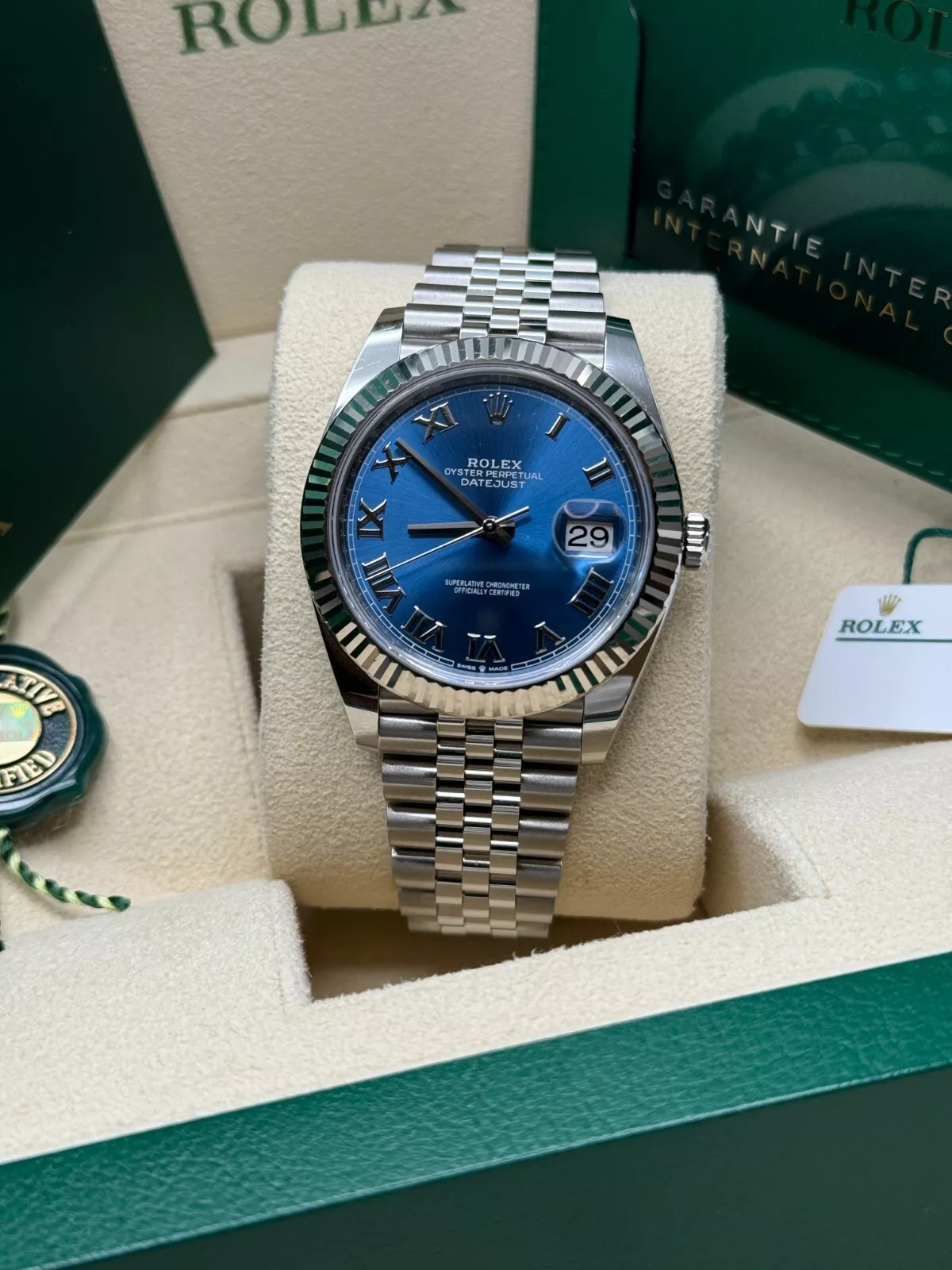 Rolex  Datejust 41mm 126334 Blue Roman Oyster Stainless Steel Men’s Watch