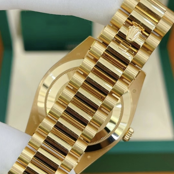 Rolex Day-Date 40mm Black Diamond Dial and Diamond Bezel Yellow Gold President Bracelet  228348RBR-0001