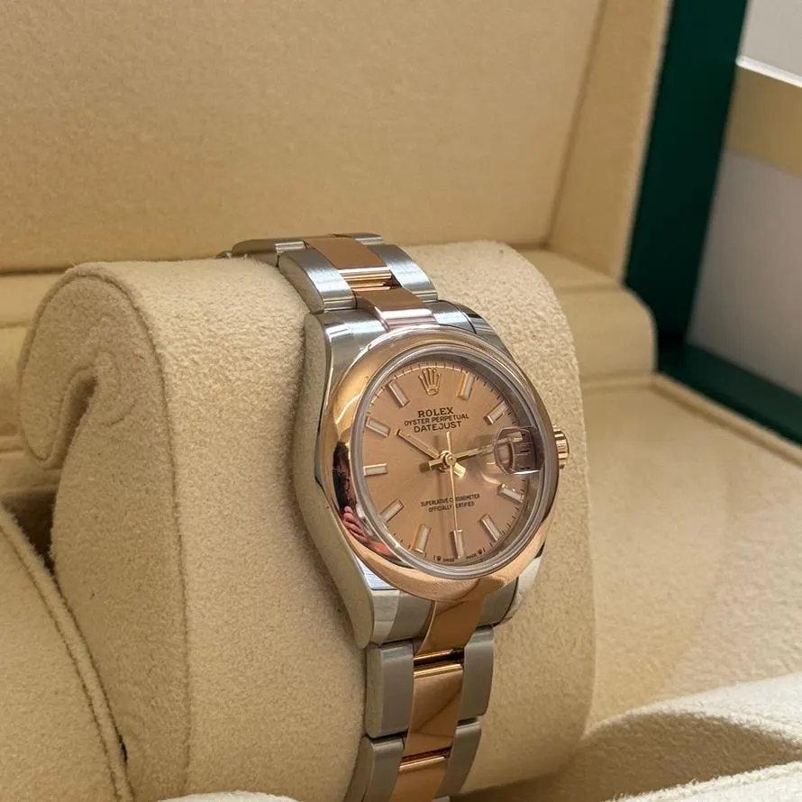 Rolex Lady-Datejust 28mm  279161 Rose Stick Dial, Two Tone Stainless Steel & 18K Rose Gold Oyster Bracelet Women's Watch