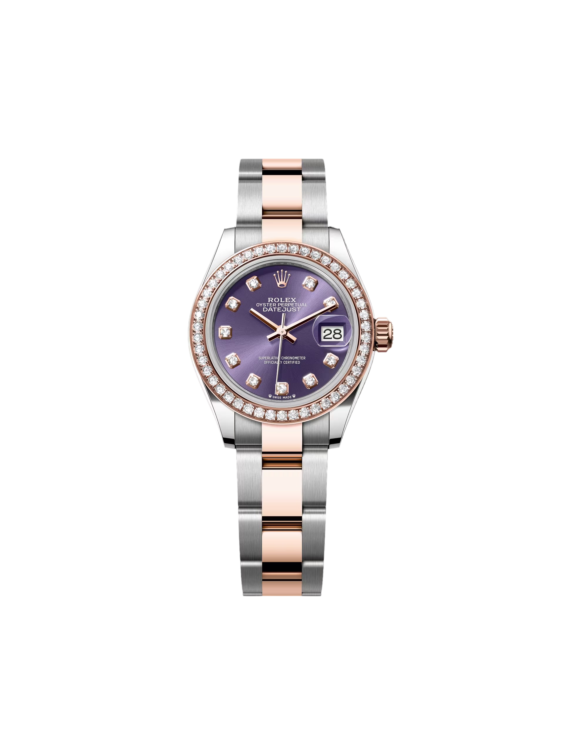Rolex Lady-Datejust 28mm 279381RBR Aubergine Diamond Dial Oyster Bracelet
