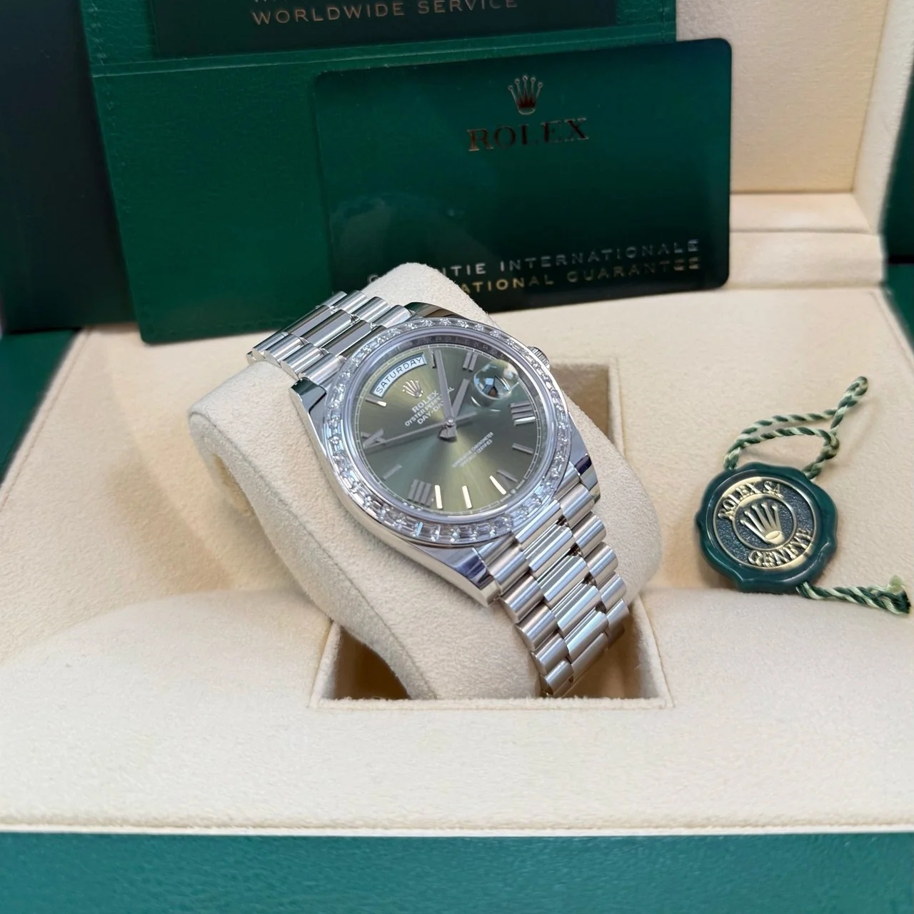 Rolex Day-Date 40mm 228396TBR-0020 Green Roman Dial