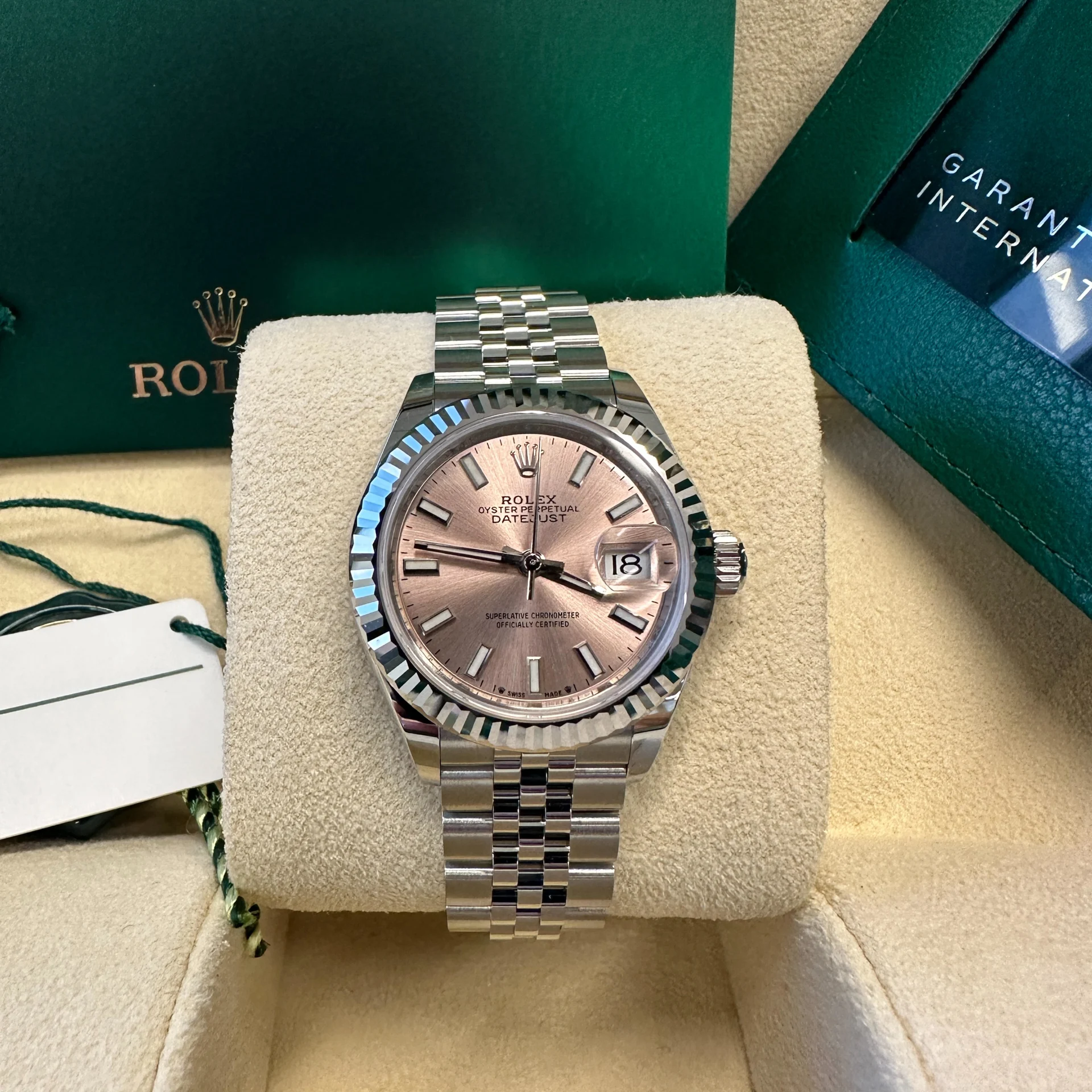 Rolex Lady-Datejust 28mm 279174 Pink Dial Oyster Bracelet