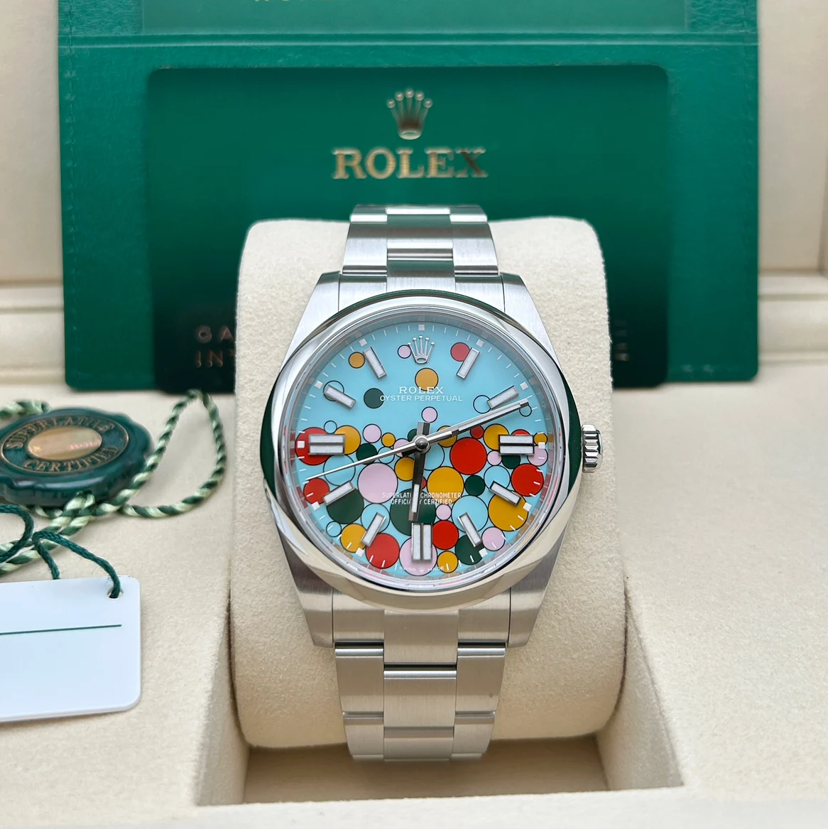Rolex Oyster Perpetual 36mm 126000-0009 Turquoise Celebration Dial Oyster Bracelet