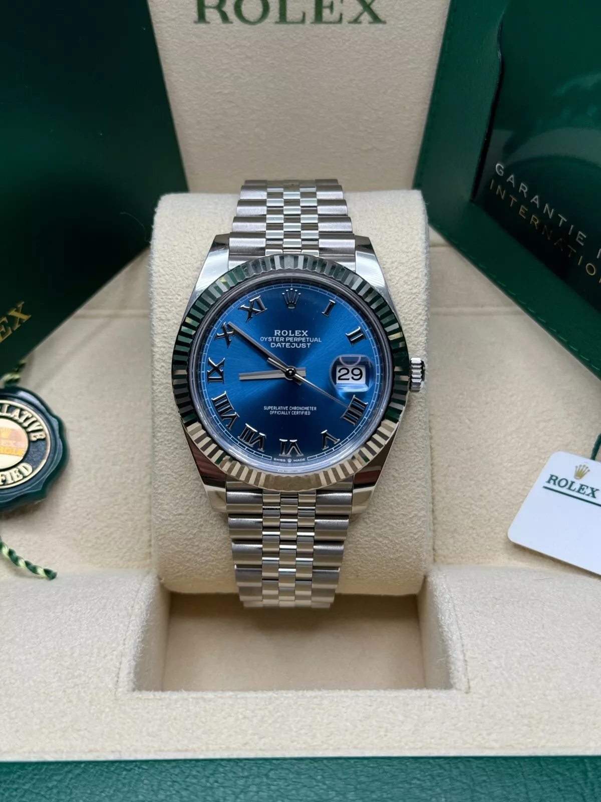 Rolex  Datejust 41mm 126334 Blue Roman Oyster Stainless Steel Men’s Watch