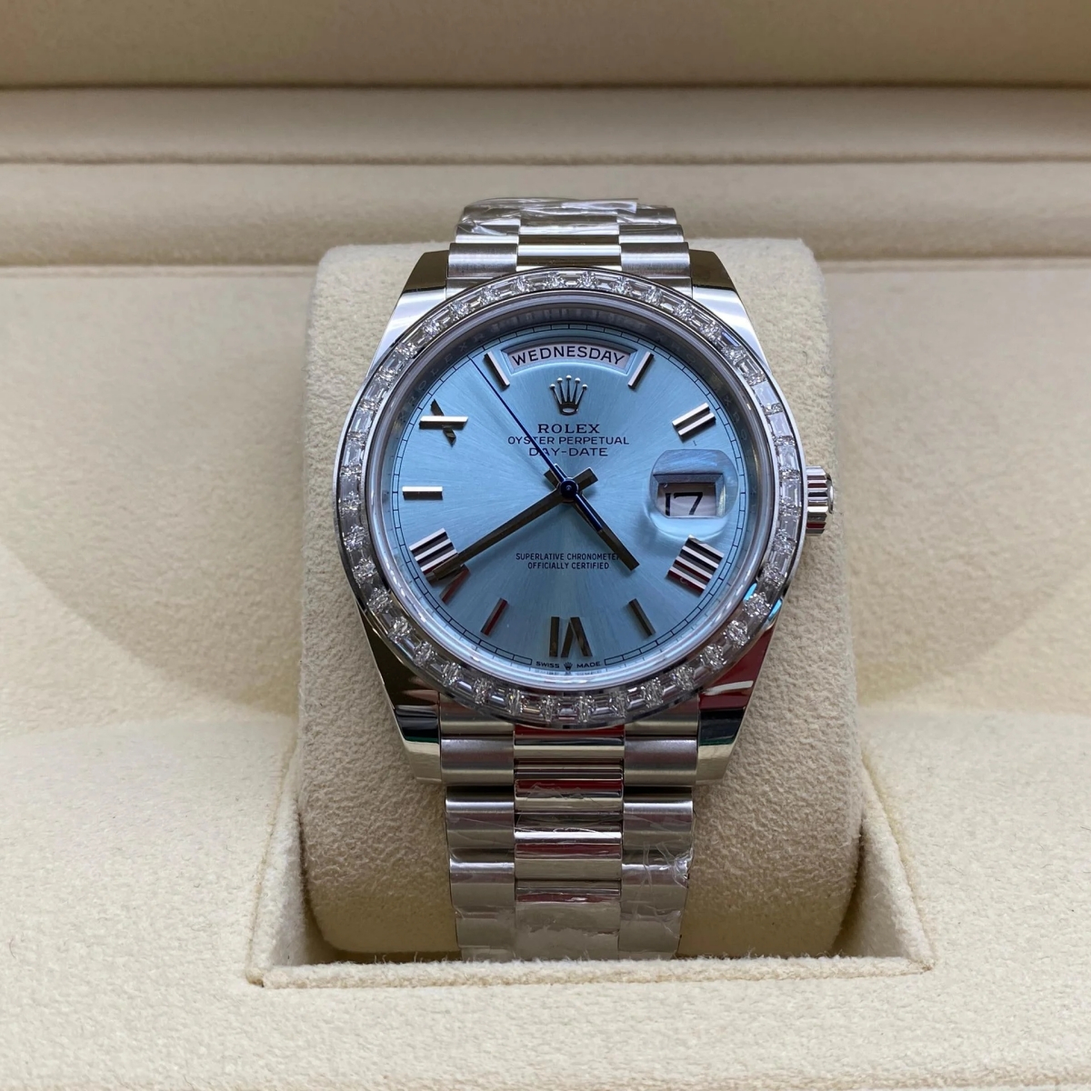 Rolex Day-Date 40mm 228396TBR-0030 Ice Blue Roman Dial