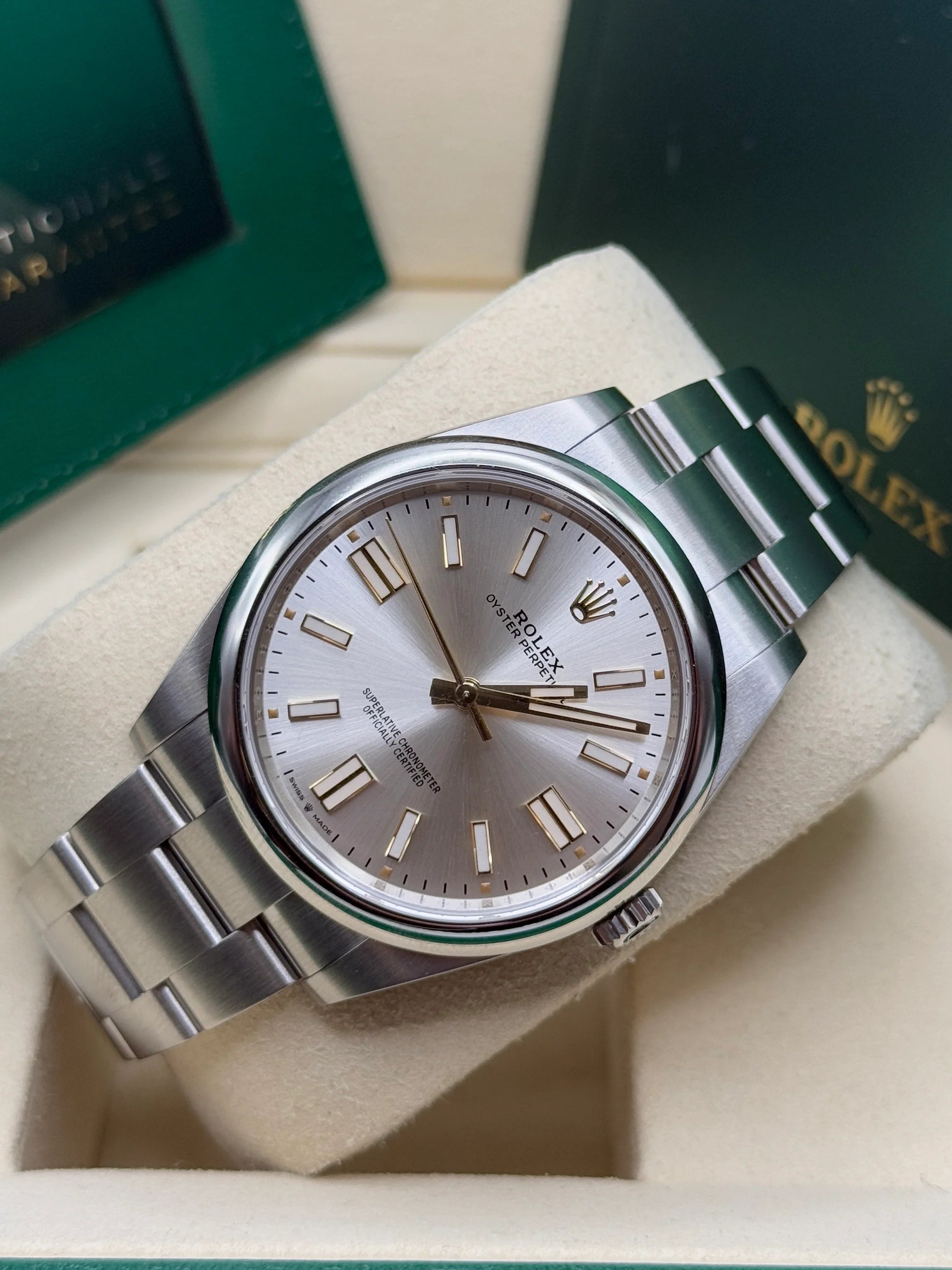 Rolex Oyster Perpetual 41mm 124300-0001 Stainless Steel Silver Index Dial Watch