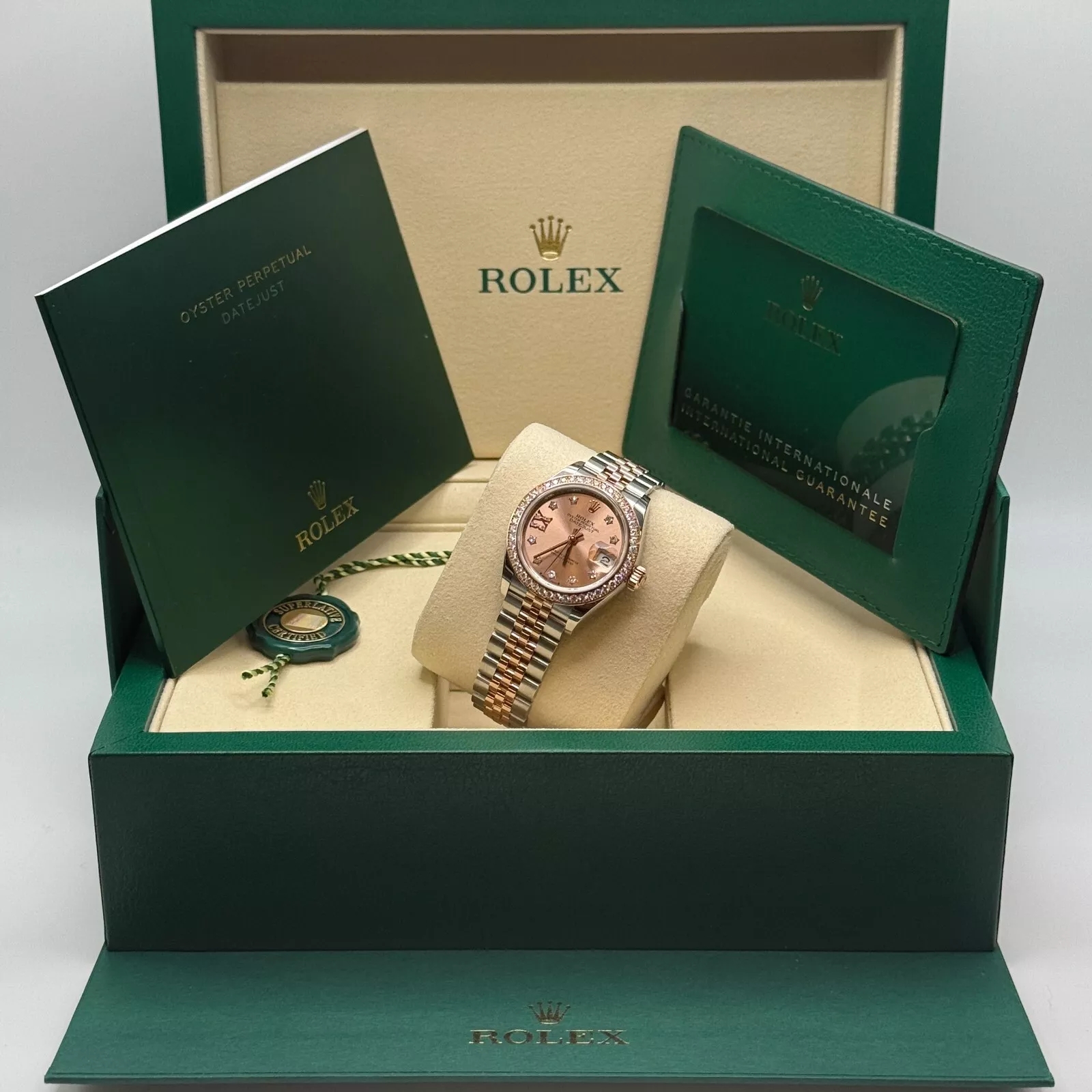 Rolex Lady-Datejust 28mm 279381RBR Rose Diamond Dial Oyster Bracelet