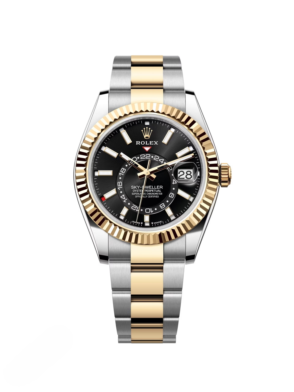 Rolex  Sky-Dweller 42mm 336933-0003 Two-Tone Yellow Gold Black Dial Jubilee