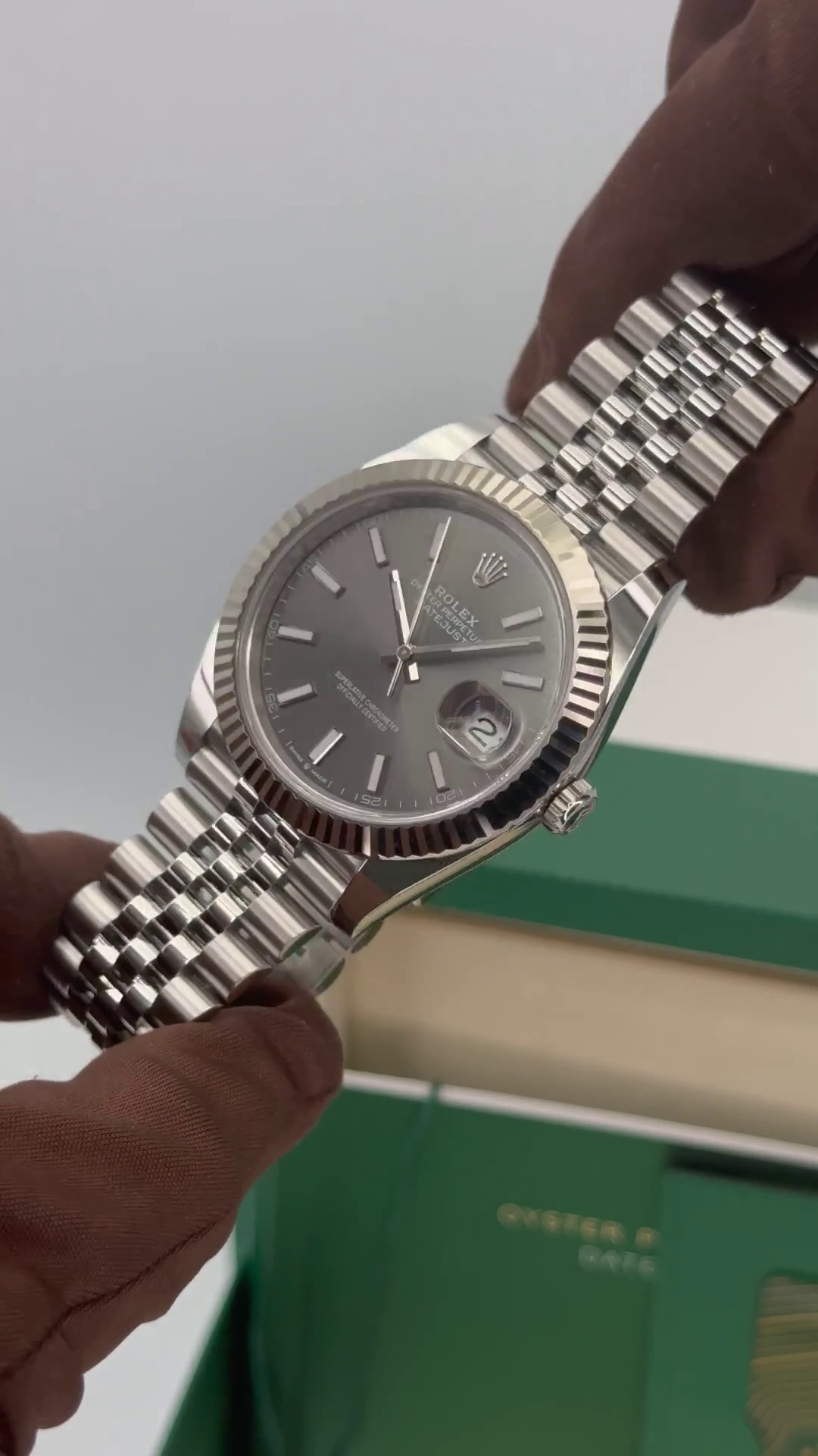 Rolex  Datejust 41mm 126334 Dark Rhodium Index Jubilee Stainless Steel
