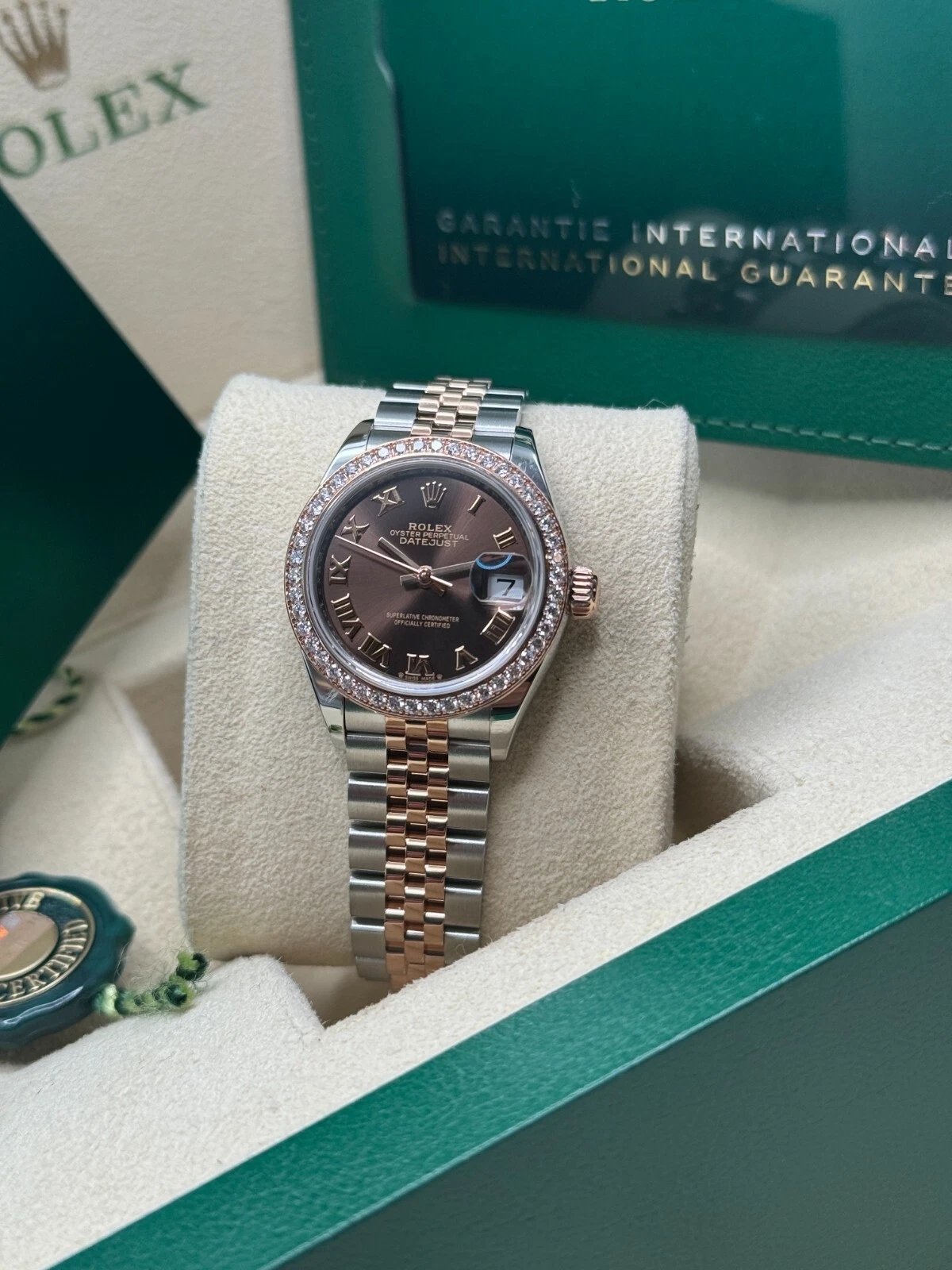 Rolex Lady-Datejust 28mm 279381RBR Chocolate Roman Dial Oyster Bracelet