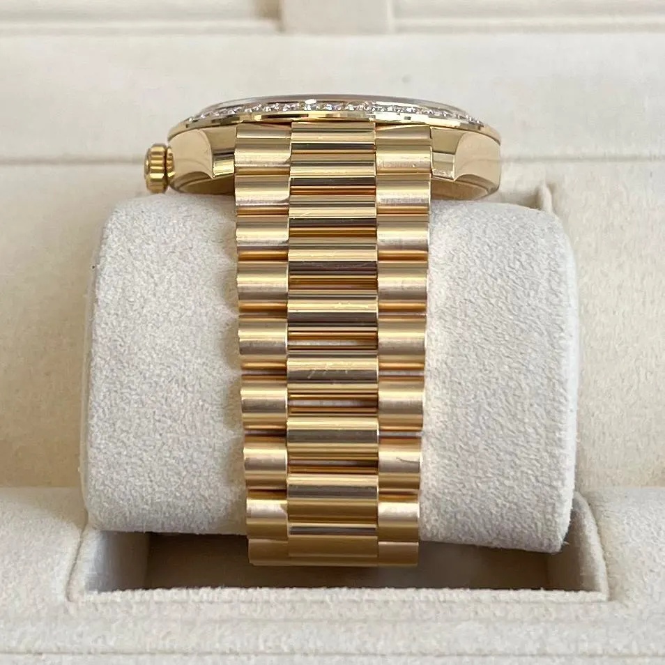 Rolex Day-Date 40mm Champagne Diamond Dial and Bezel Yellow Gold President Bracelet 228348RBR-0002