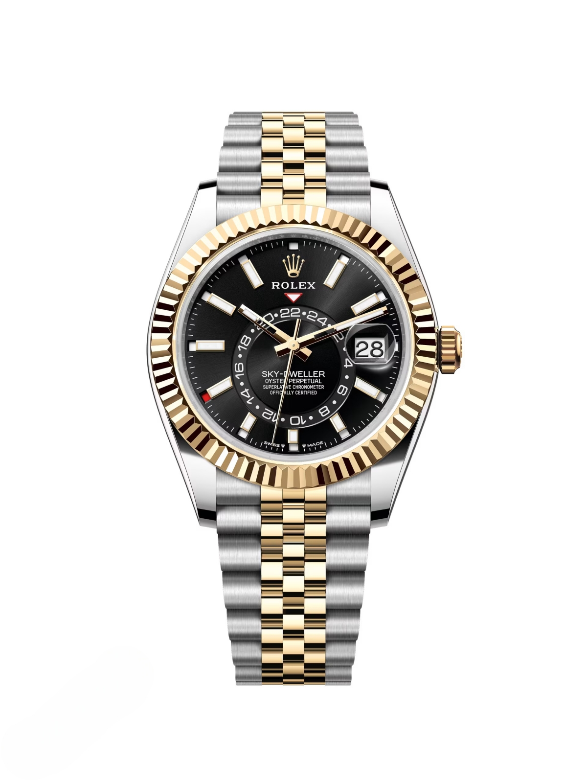 Rolex  Sky-Dweller 42mm 336933-0004 Two-Tone Yellow Gold Black Dial Jubilee