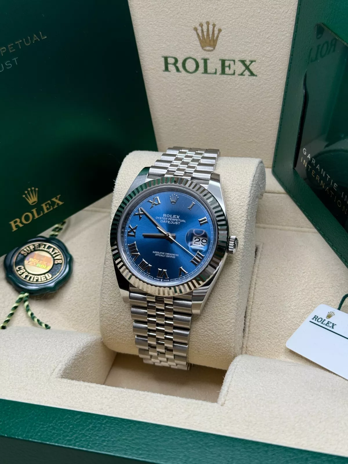 Rolex  Datejust 41mm 126334 Blue Roman Oyster Stainless Steel Men’s Watch