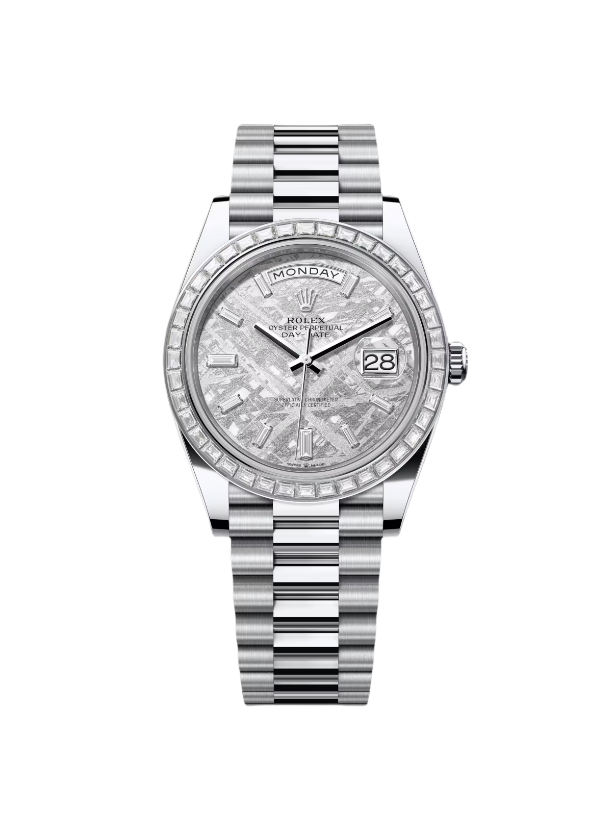 Rolex Day-Date 40mm 228396TBR-0027 Meteoriate Baguette Diamond Dial and Bezel Watch