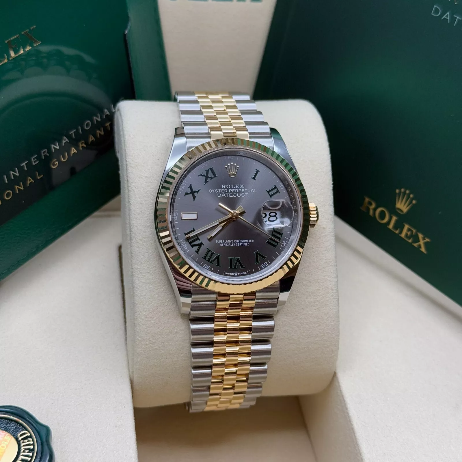 Rolex  Datejust 36mm 126233 Wimbledon Slate Dial Oyster Bracelet Watch