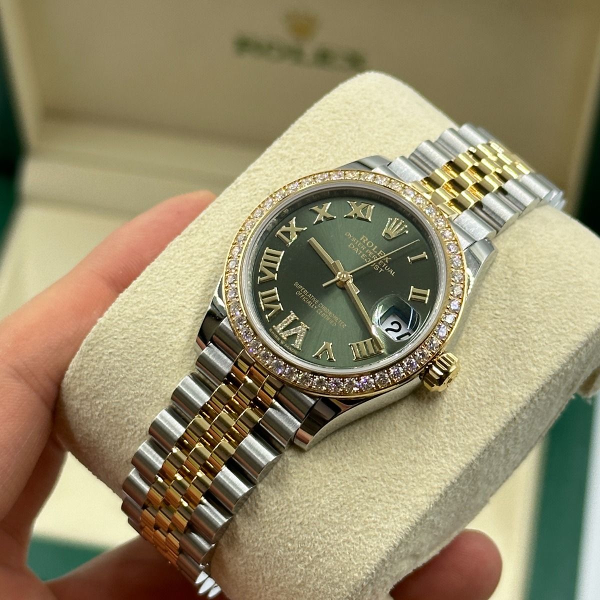 Rolex Datejust m278383RBR-0015/0016 31mm Olive Green Dial Oyster Bracelet