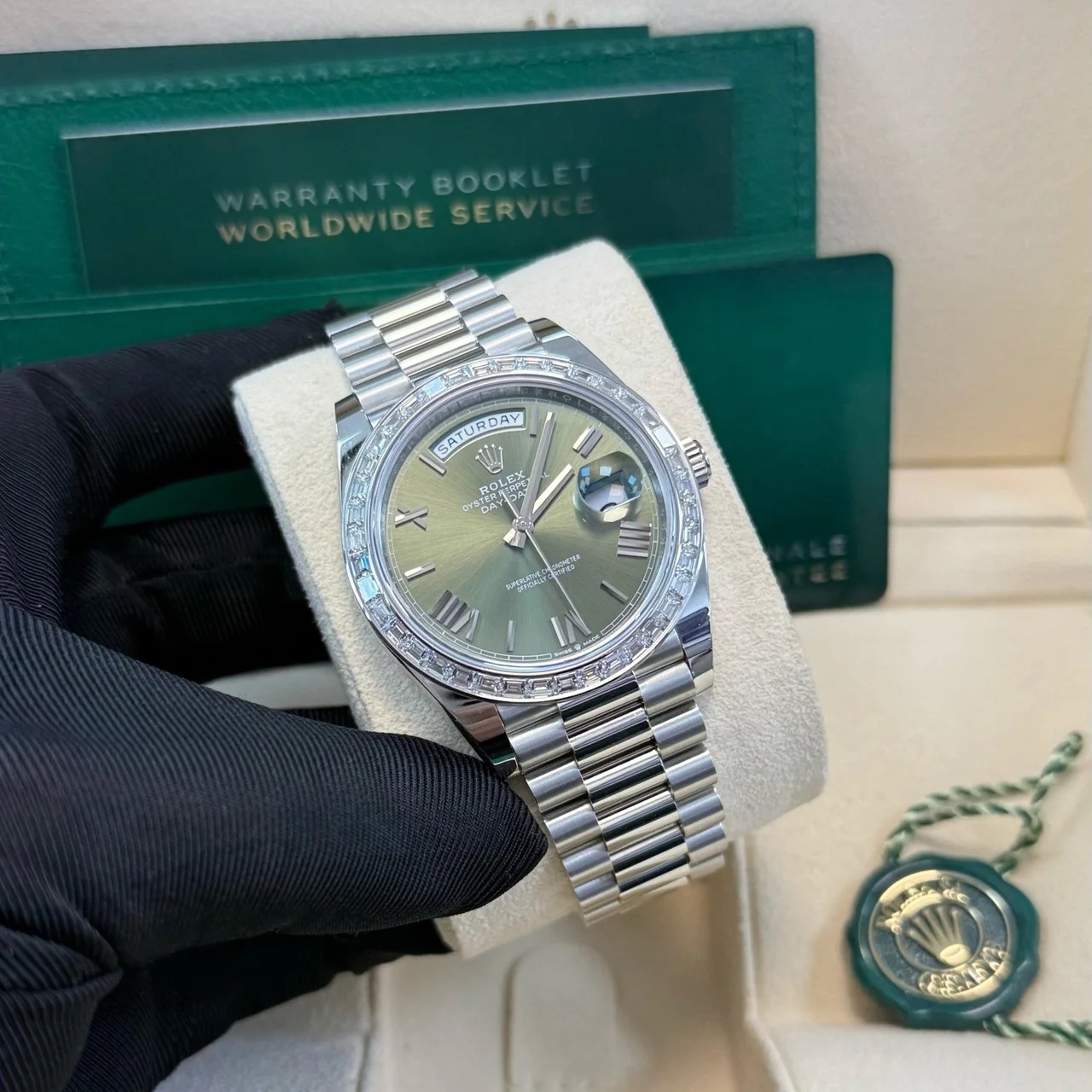Rolex Day-Date 40mm 228396TBR-0020 Green Roman Dial
