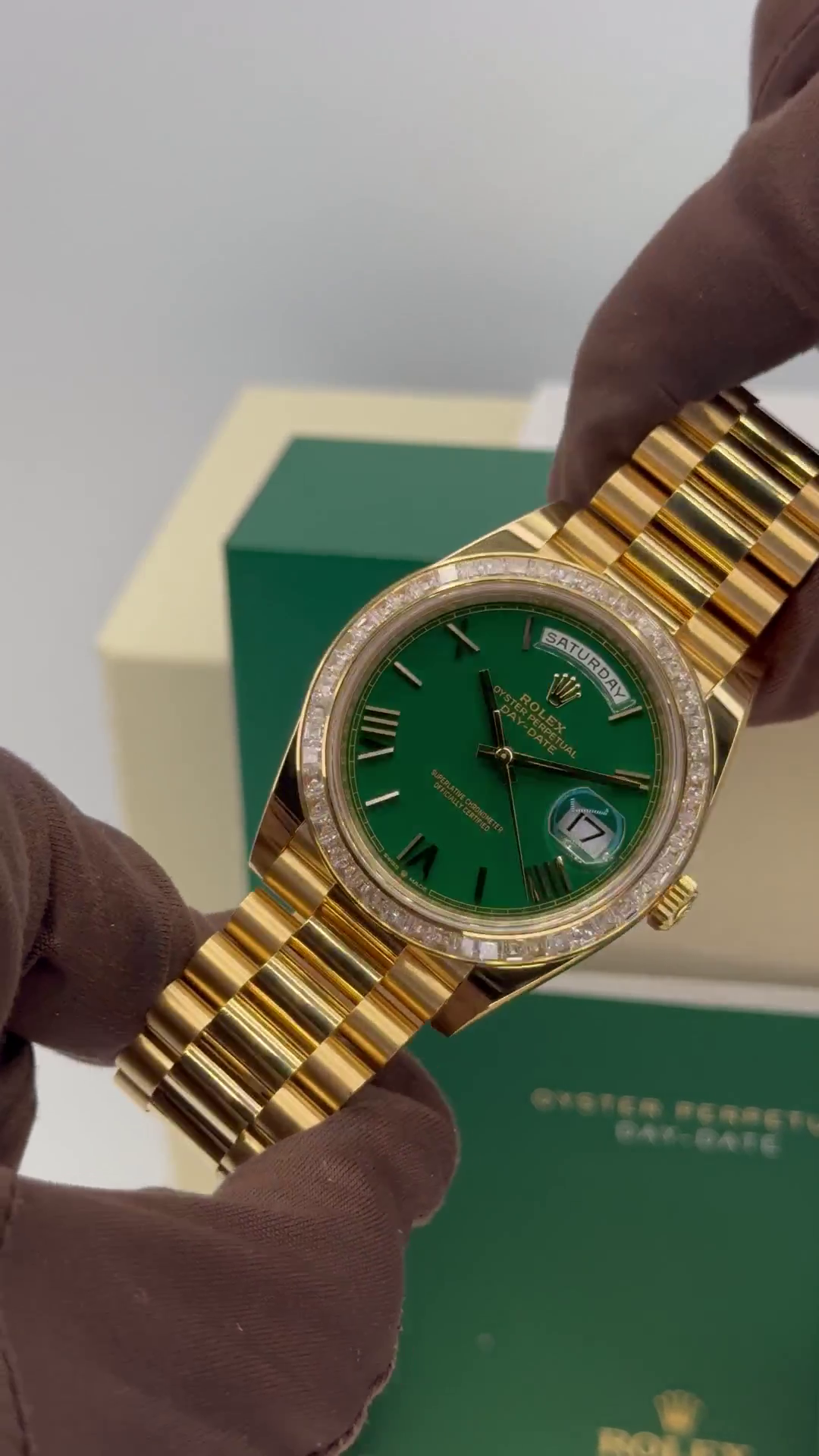 Rolex Day-Date 40mm 228398TBR-0039 Green Dial President Watch