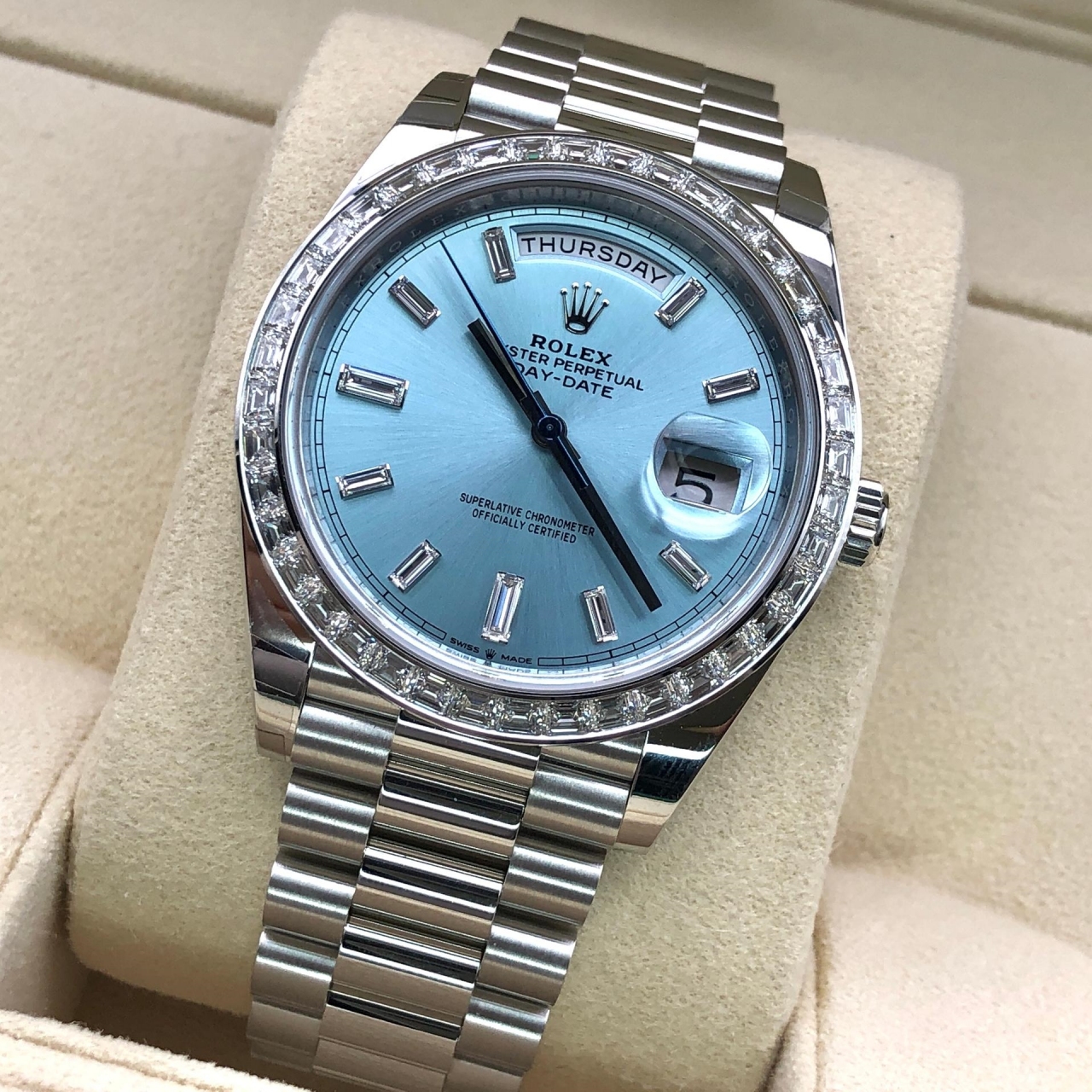Rolex Day-Date 40mm 228396TBR-0002 Ice Blue Diamonds Dial